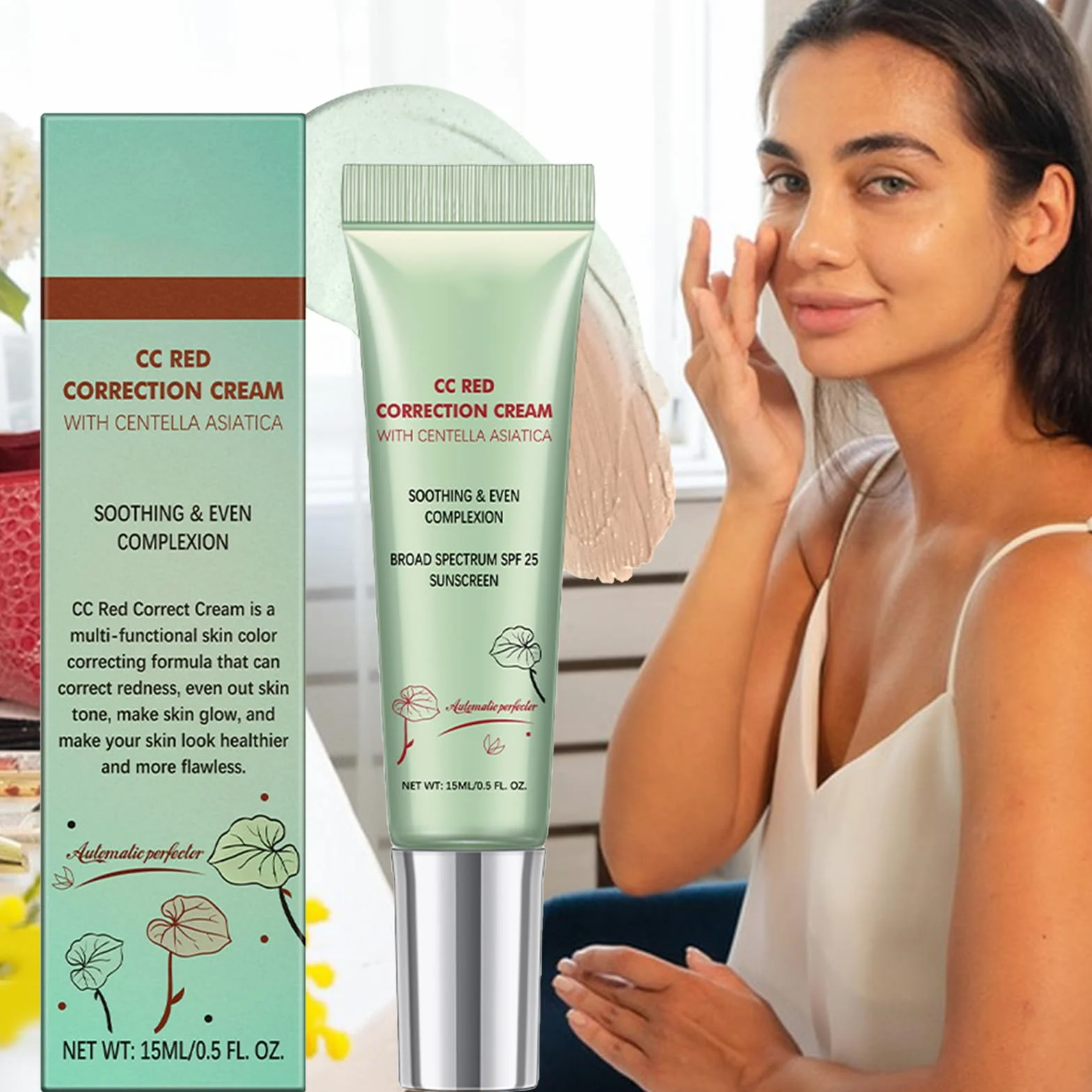 CC Red Correct Crème anti-rougeurs Centella Asiatica SPF 25 15 ml Soin visage coréen