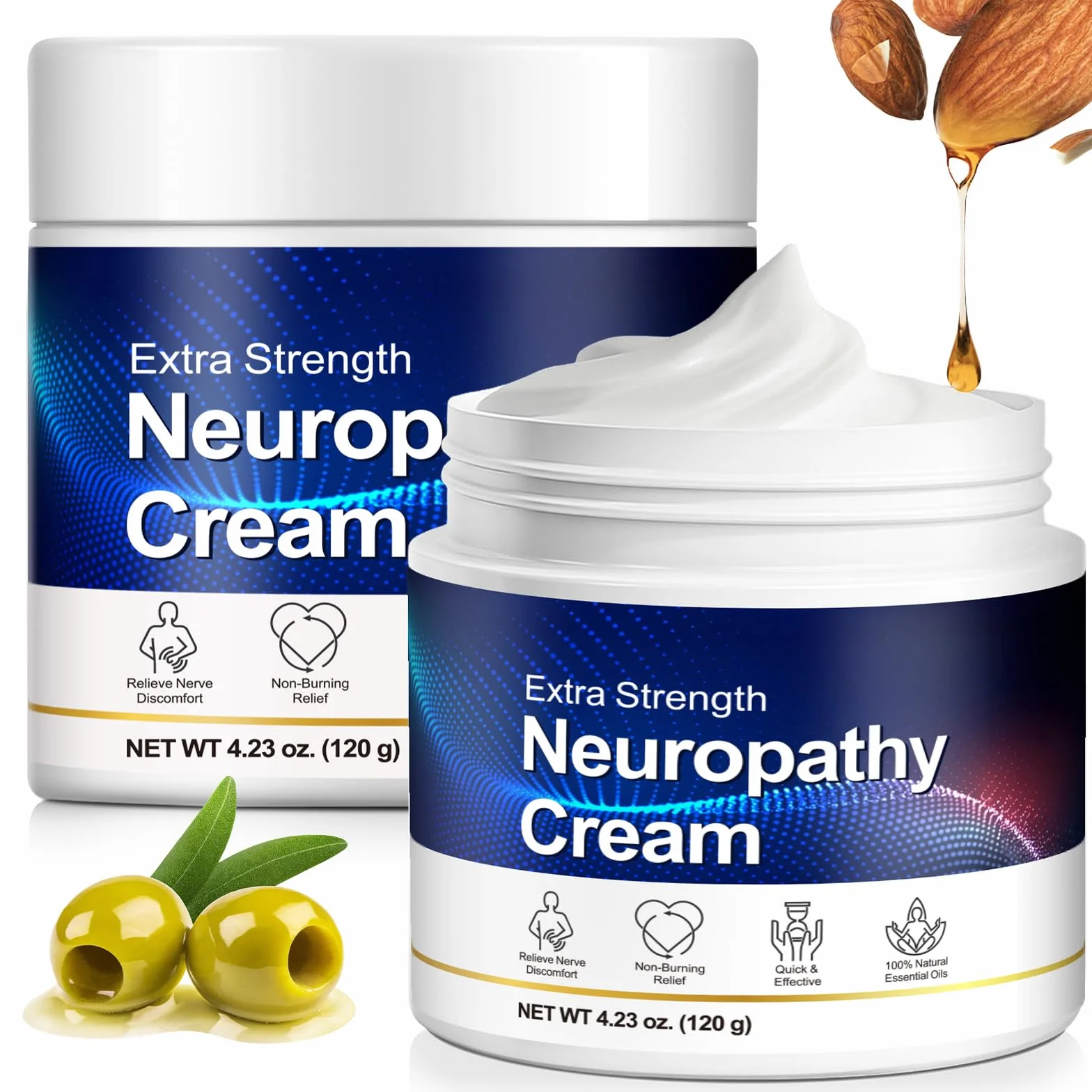 Crème pour la Neuropathie des Pieds à l'Arnica - 120g, Absorption Rapide, Non Grasse, Hydratante pour Peaux Sensibles