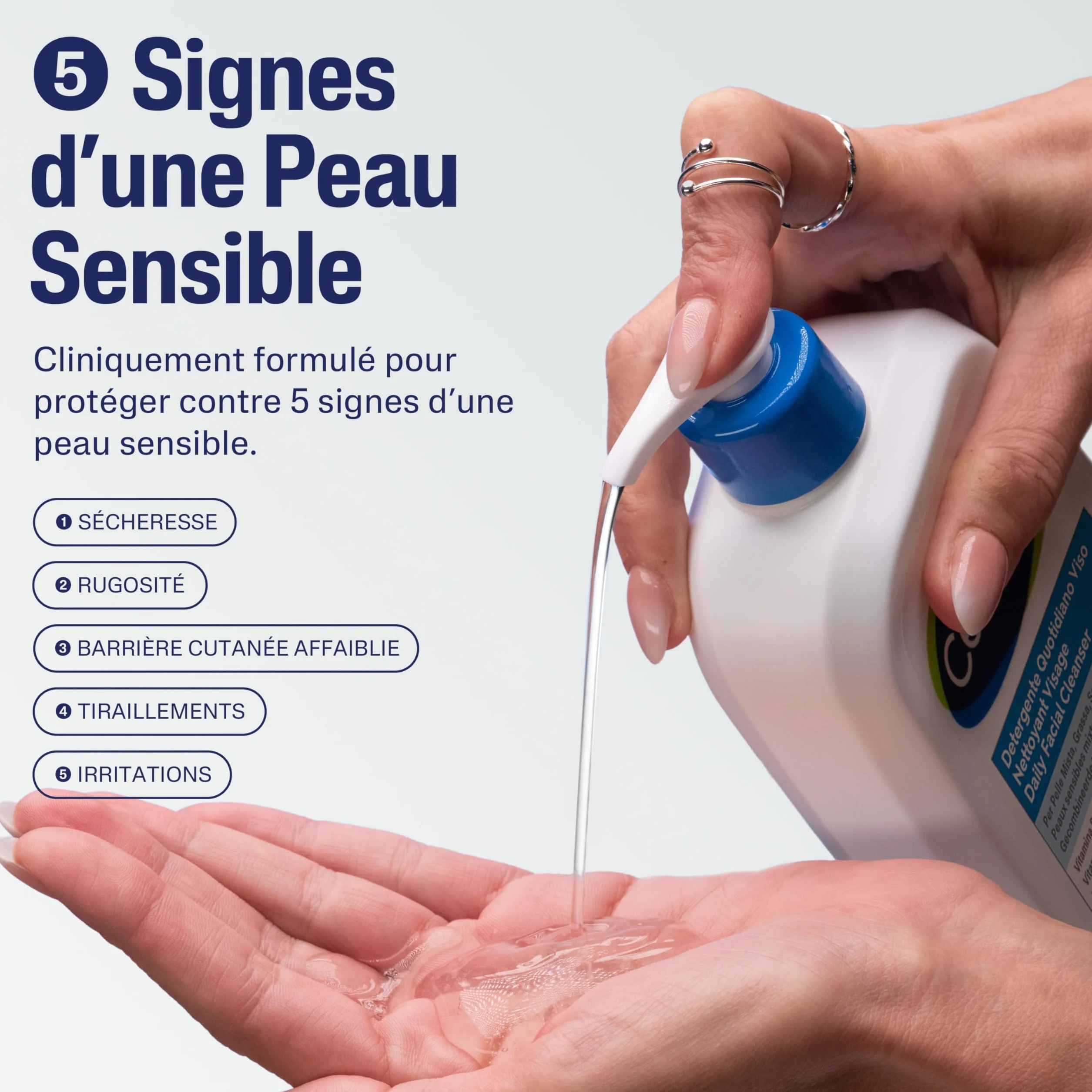 Cetaphil Gel Nettoyant Visage 237ml pour Peaux Sensibles Mixtes à Grasses à la Niacinamide Panthénol et Glycérine