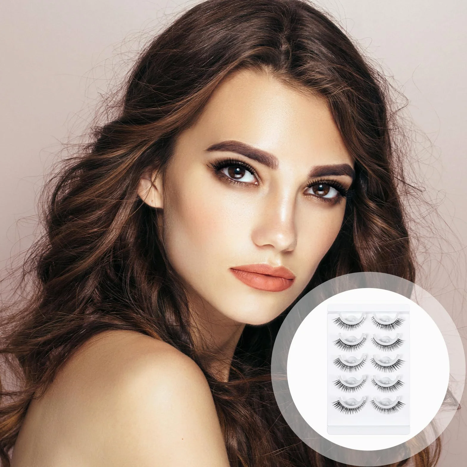 5 Paires Faux Cils Autoadhésifs Look Naturel Cil Pressés Sans Colle Réutilisables Pré-collés Imperméables Effet Œil de Chat Bandes de Cils 10-15mm