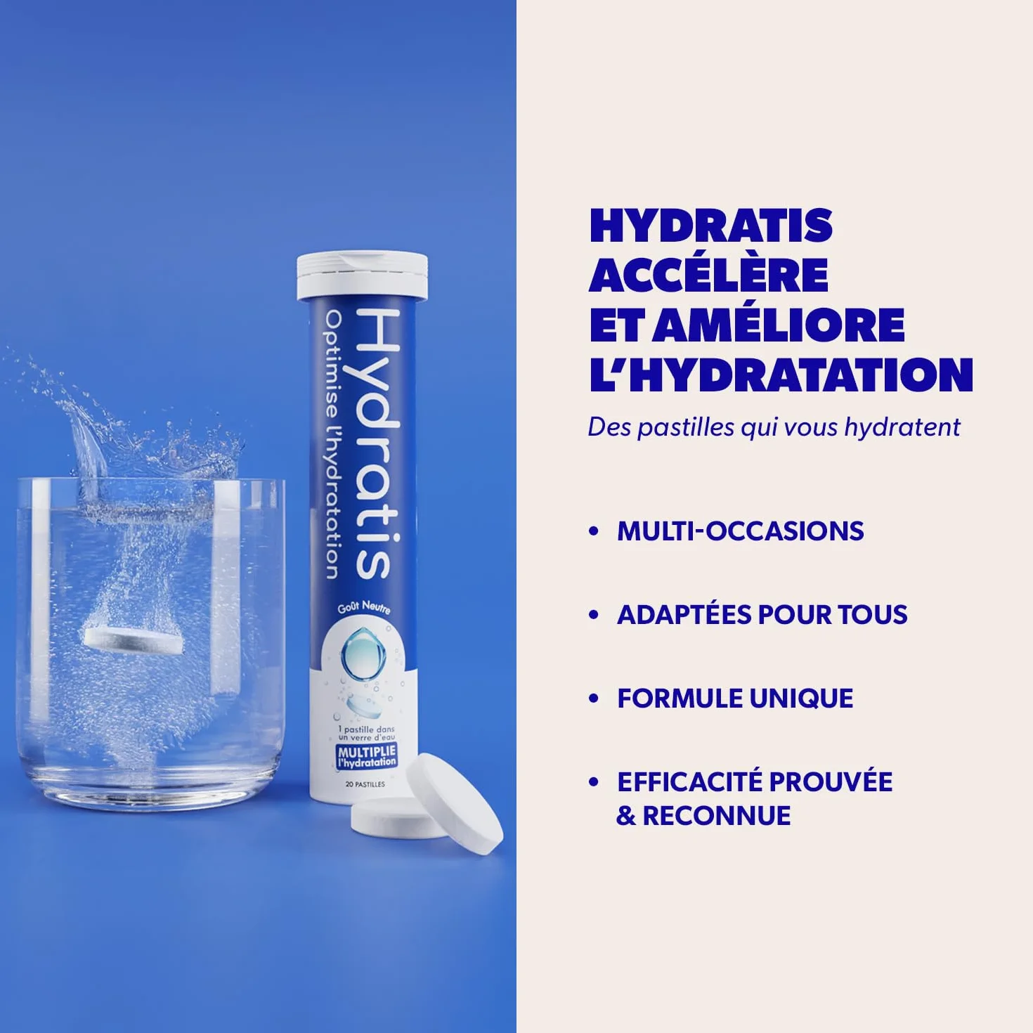 HYDRATIS Pastilles Hydratation Electrolytes Mangue Passion Isotonique Sport Récupération 20 Pastilles