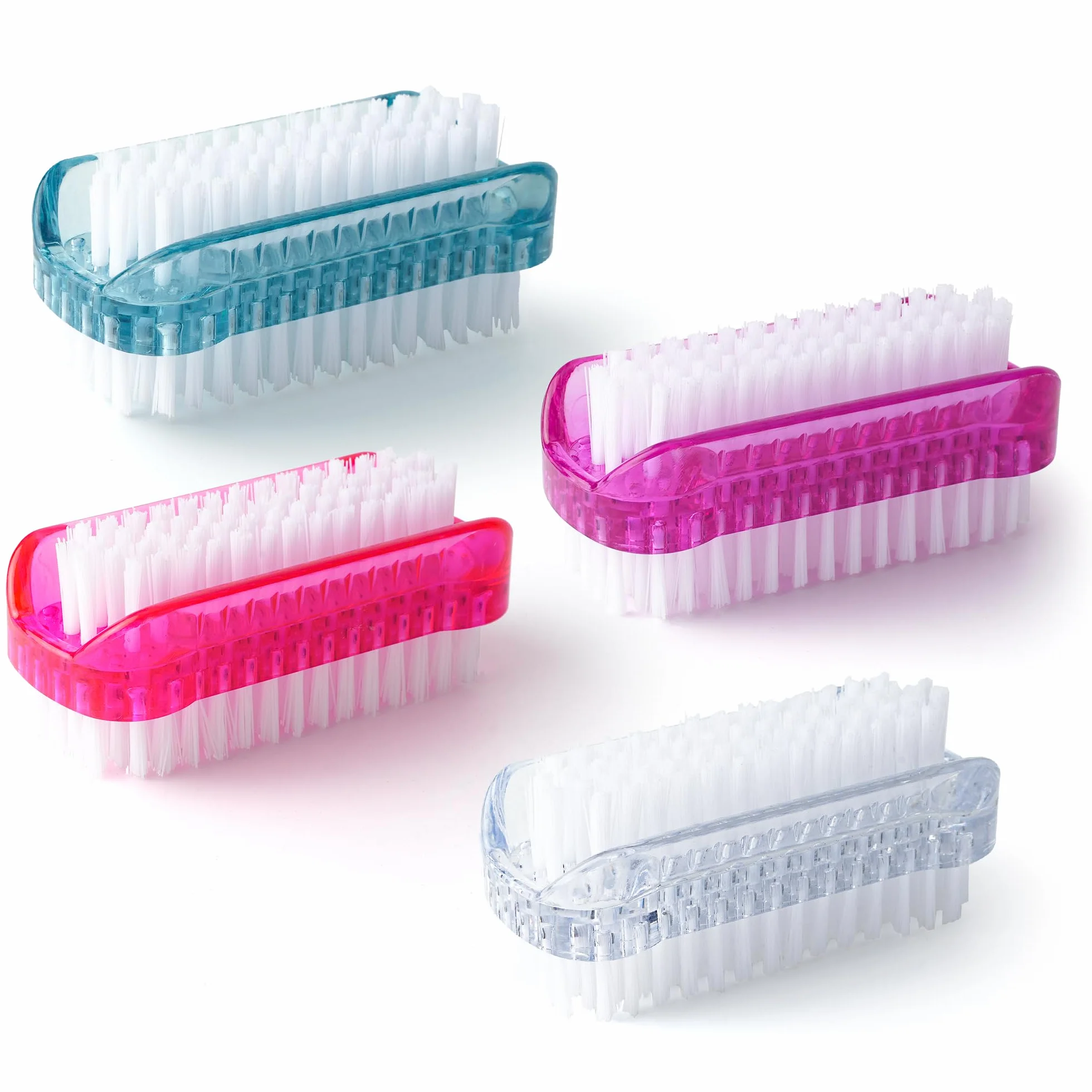 Lot de 4 Brosse à Ongles Double Face, Brosse Ongle en Plastique pour Nettoyage des Mains