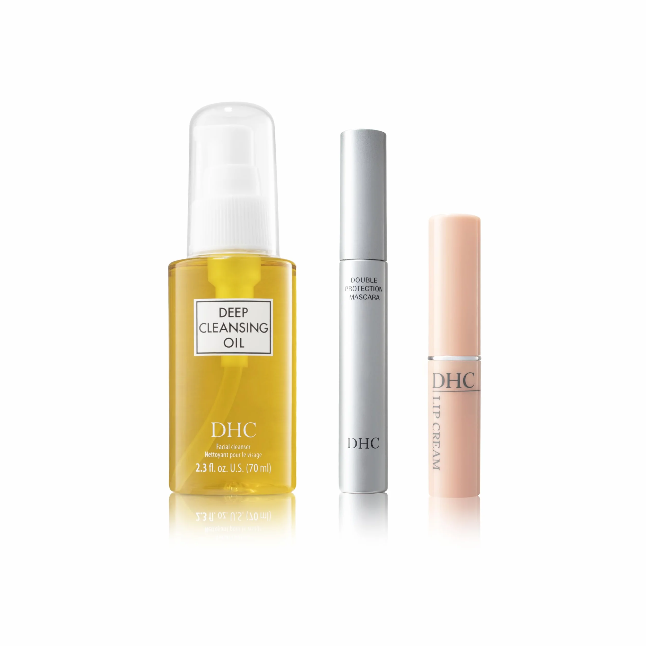 DHC Deep Cleansing Oil 70ml, Lip Cream 1.5g and Mascara Perfect Pro Double Protection 5g