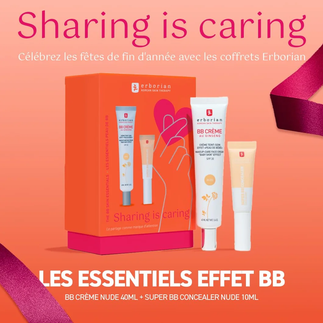 Erborian - Les Essentiels effet BB - Coffret duo BB Crème x Super BB Concealer - BB Crème Doré 40ml + Super BB Concealer Doré 10ml - Soin Cosmétique Coréen