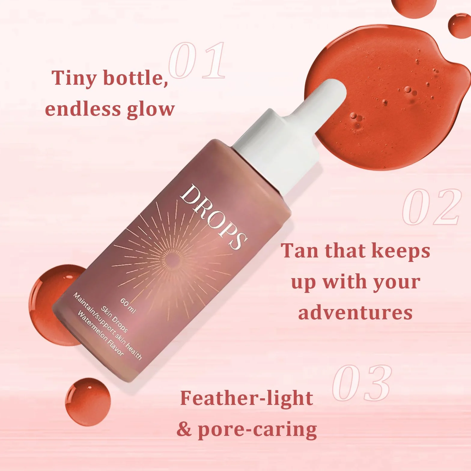 Gouttes Autobronzantes à Boire, 2 Pièces, Autobronzant Visage et Corps, Hydratant, Teint Naturel