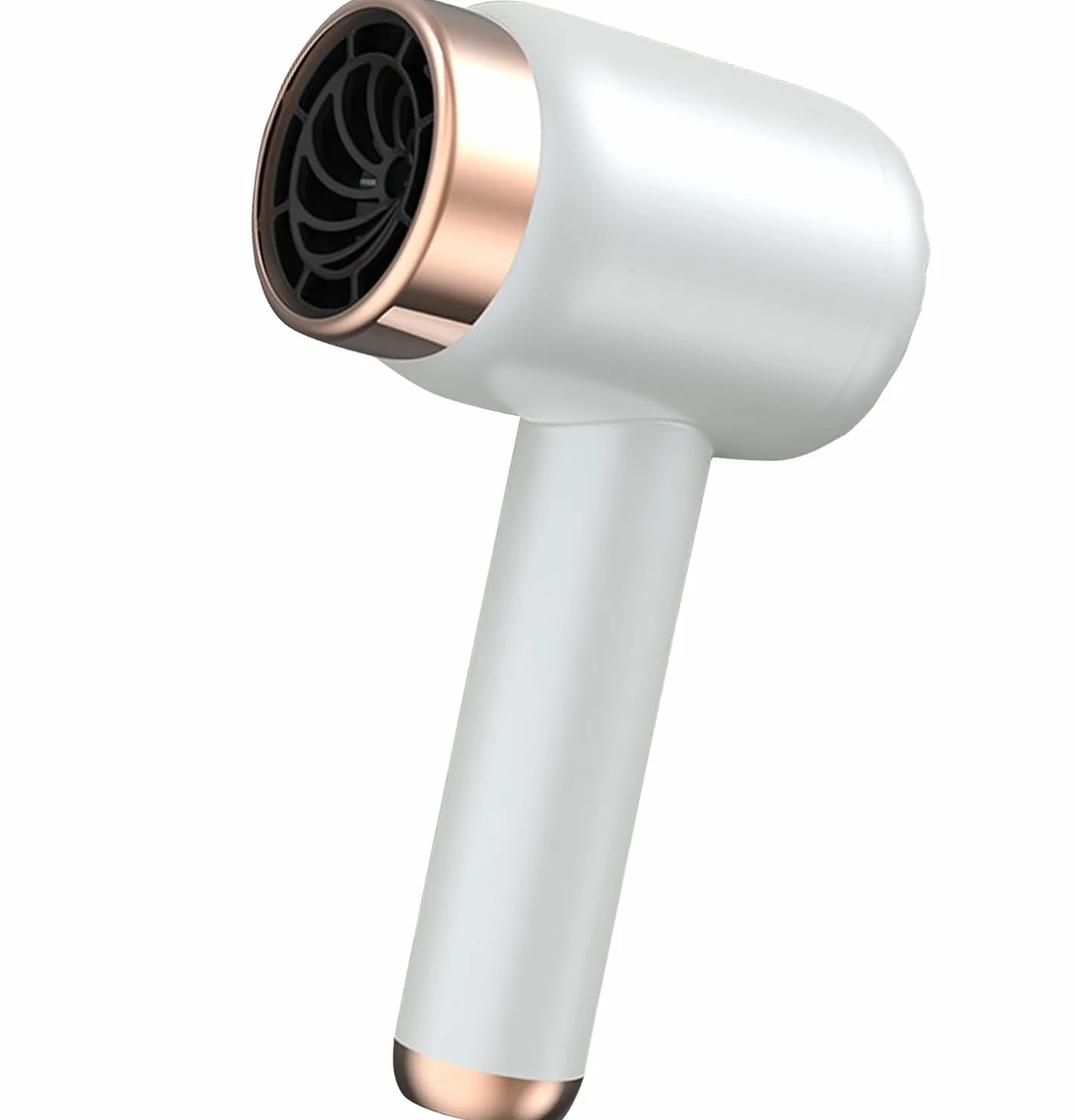 Sèche-cheveux sans fil à piles avec 3 contrôles de chaleur réglables et 3 vitesses de charge USB compatible pour les voyages, la maison et les activités de plein air (norme américaine) Blanc