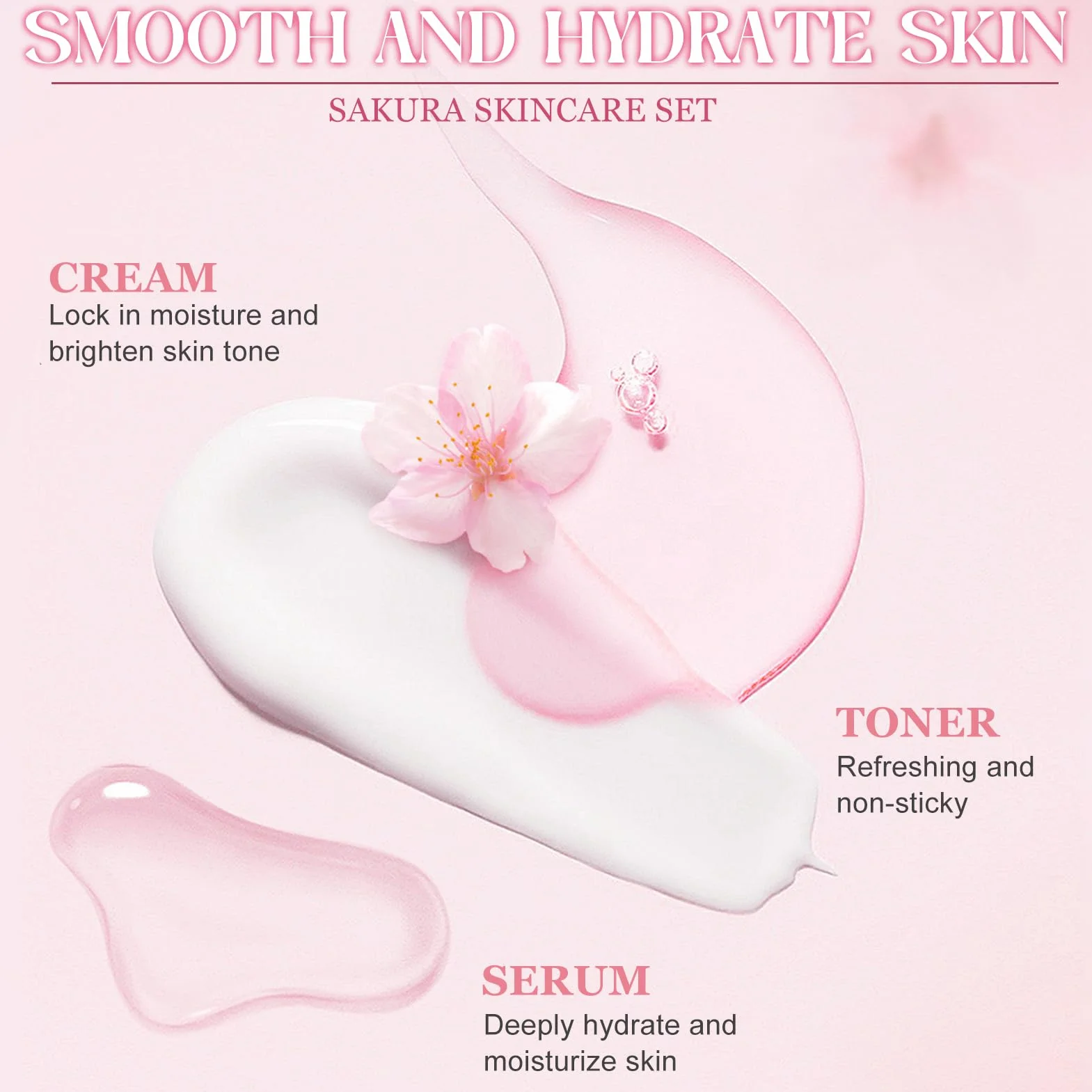 Sakura Kit de soin du visage 11 pièces anti-âge pour femmes