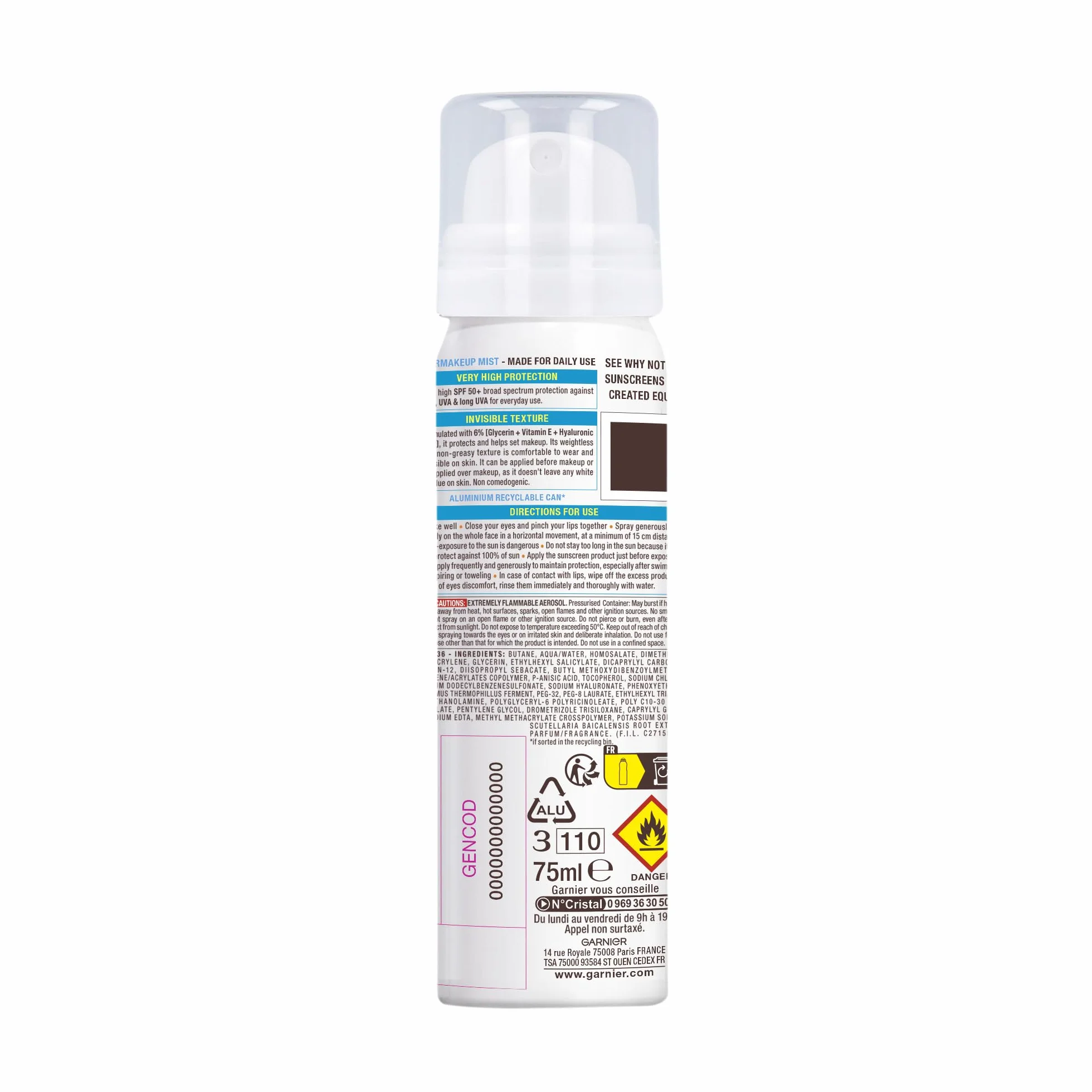 Garnier Ambre Solaire Super UV Brume Solaire Protectrice Visage Cou 75 ml