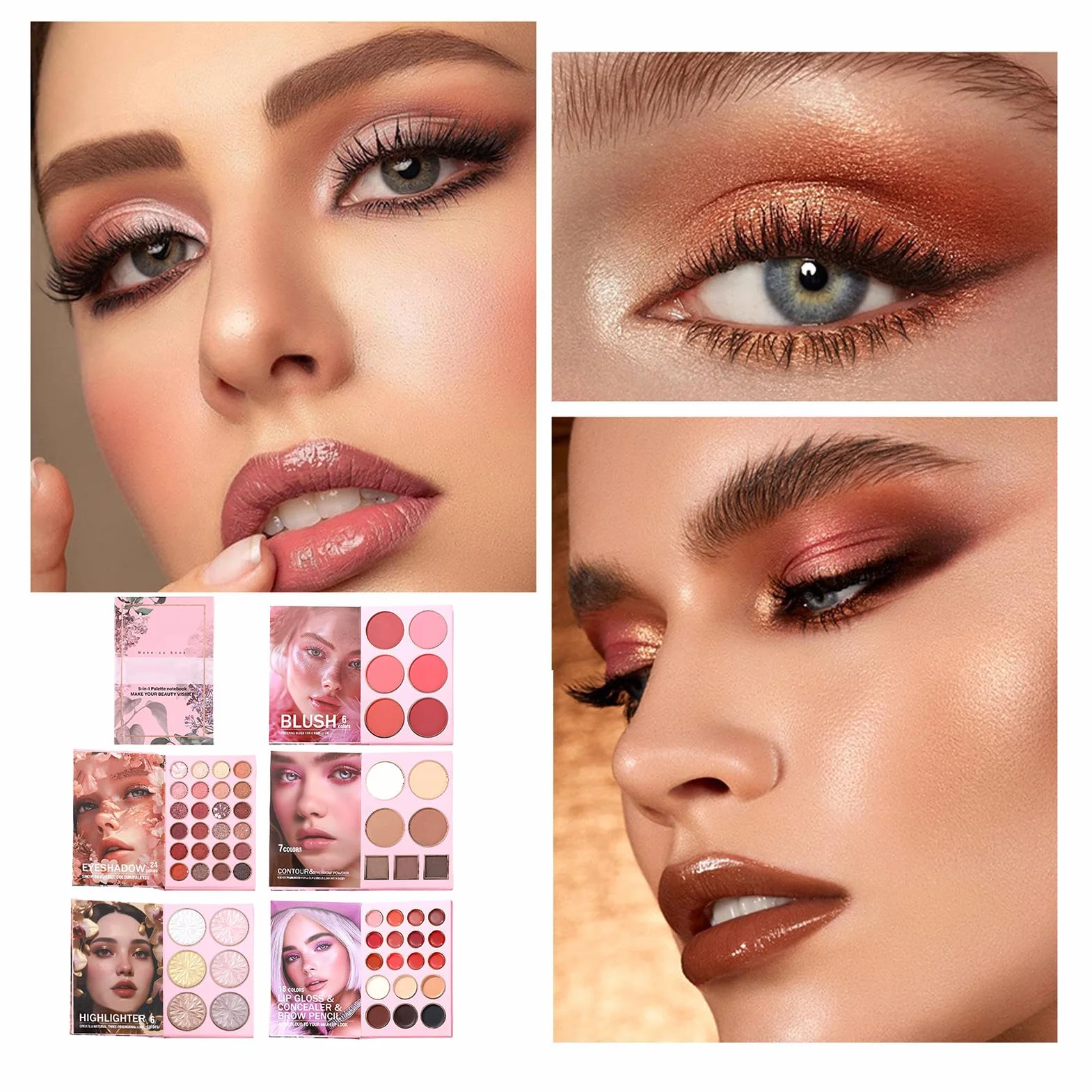 Palette de Pailleté Sept Teintes De Contour | Style Livre Vingt-Quatre Fards À Paupières Pailletés pour Femmes Filles Rendez-vous Soirée Scène Photographie