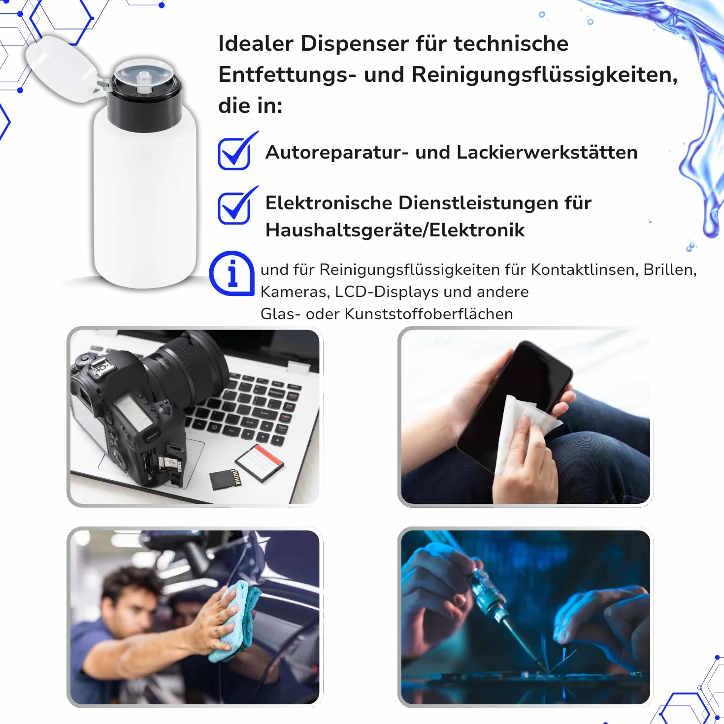 LALILL 2 Pièces Distributeur Pompe Doseur SET Flacon Pompe pour Liquides Dissolvant Vernis à Ongles 200ml