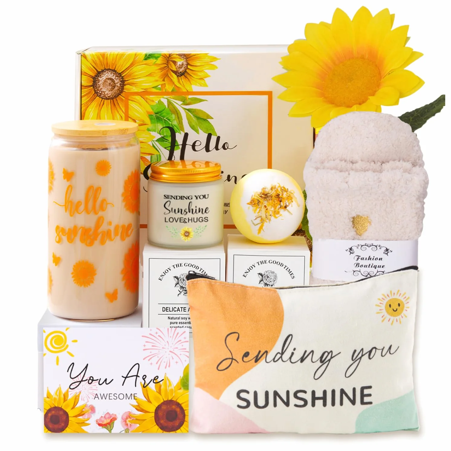 Coffret Cadeau Femme Tournesol Anniversaire Meilleure Amie