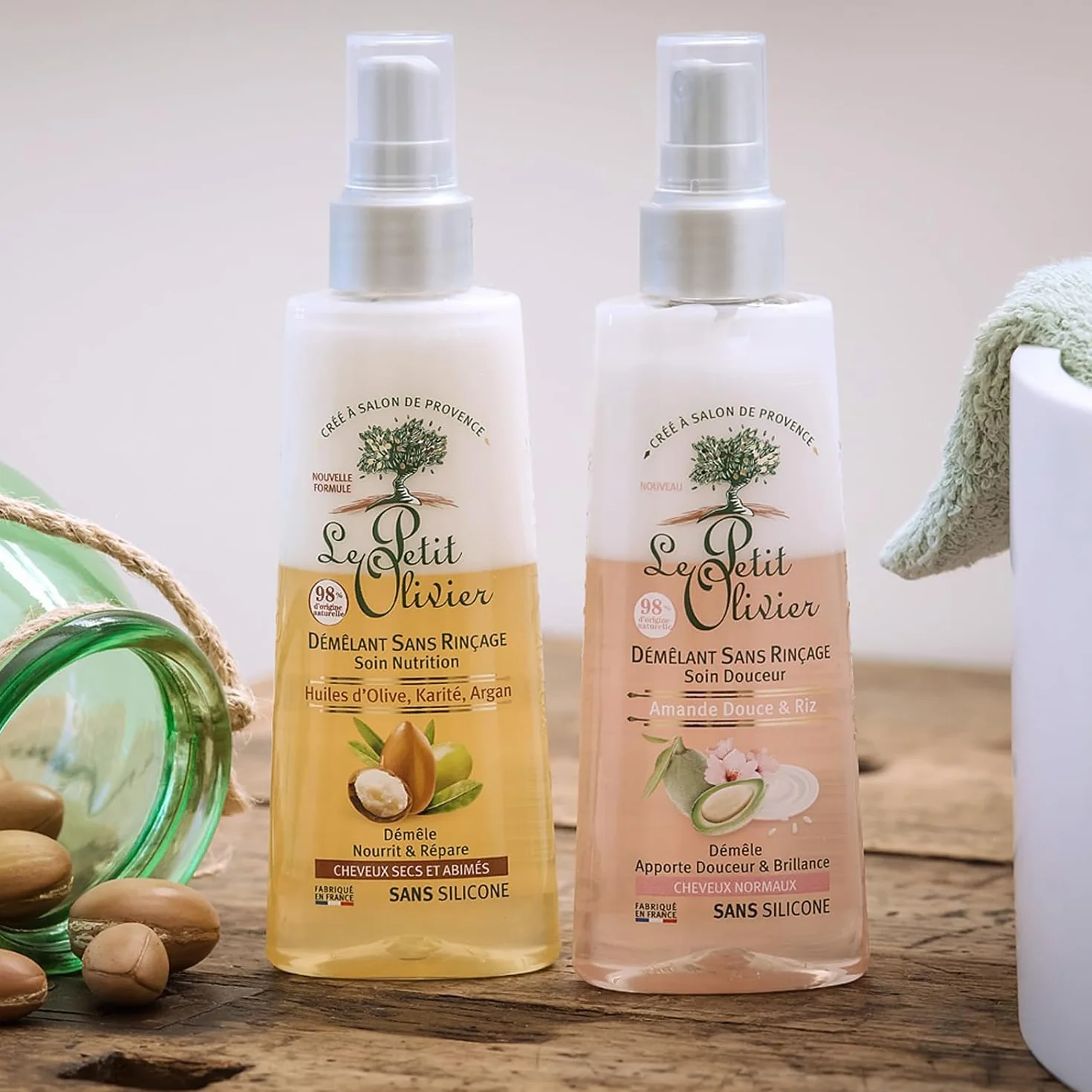 LE PETIT OLIVIER Spray Démêlant Soin Nutrition 150 ml Sans Rinçage Cheveux Secs Abîmés Sans Silicone Fabriqué en France