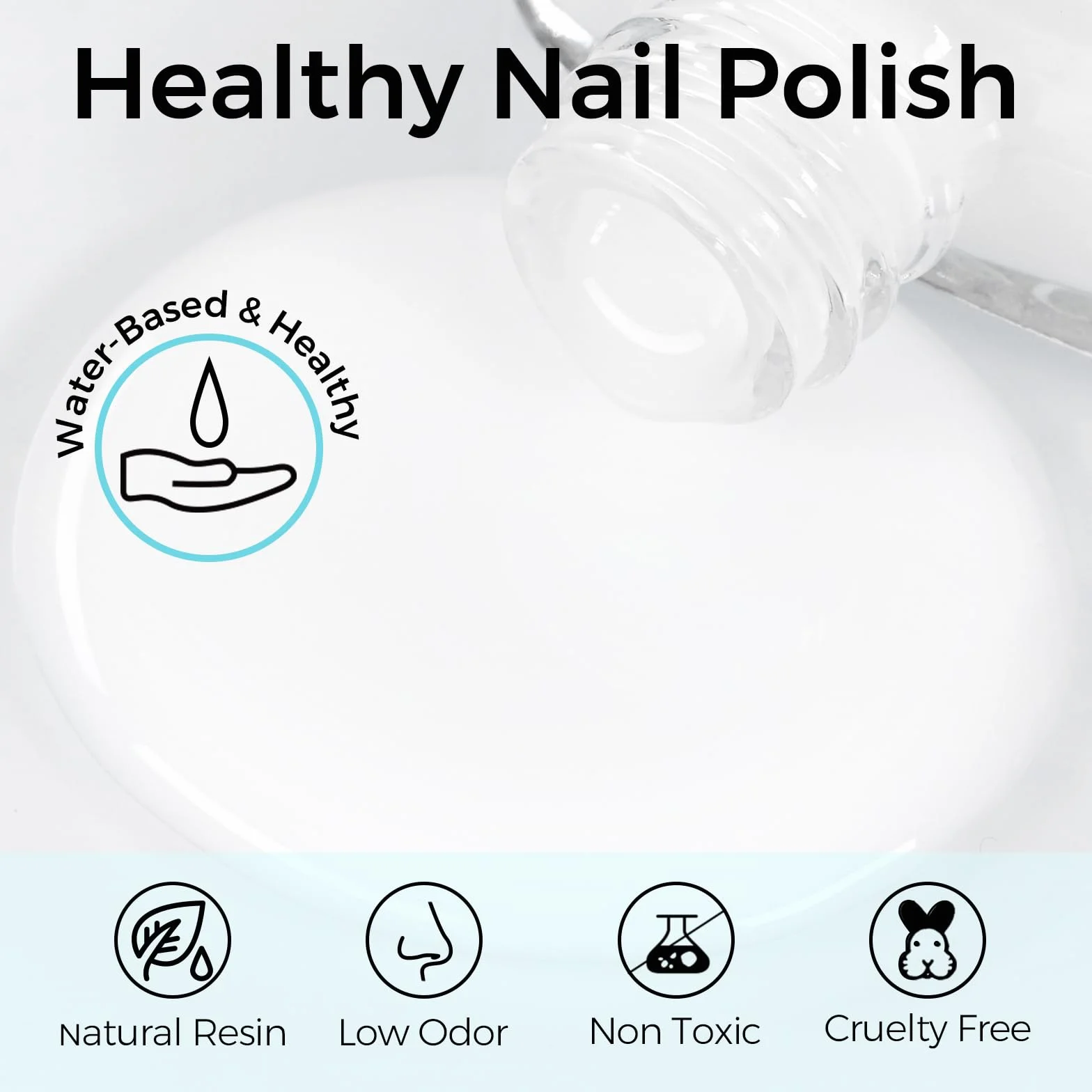 TOMICCA Vernis à Ongles Blanc Laiteux 15ml Brillant Séchage Rapide Longue Durée à Base d'eau pour DIY Nail Art Manucure