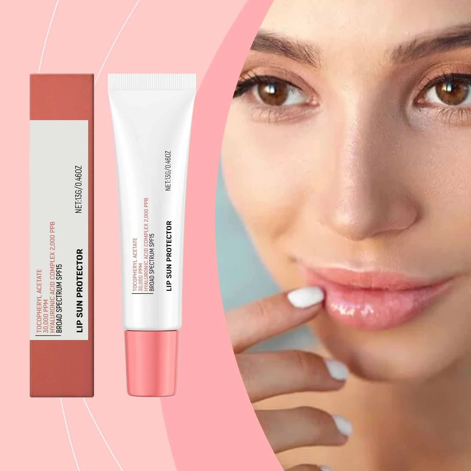 Tinted Glow SPF 15 Sunscreen Lip Balm with Hyaluronic Acid and Vitamin E for Dry Sensitive Lips