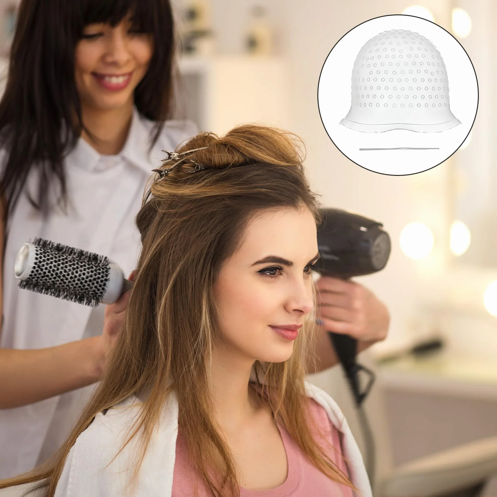 Cagoule à mèches pour brins, brins de cheveux, couleur surligneuse, kit de balayage, mèches blondes, kit de balayage de mèches blondes
