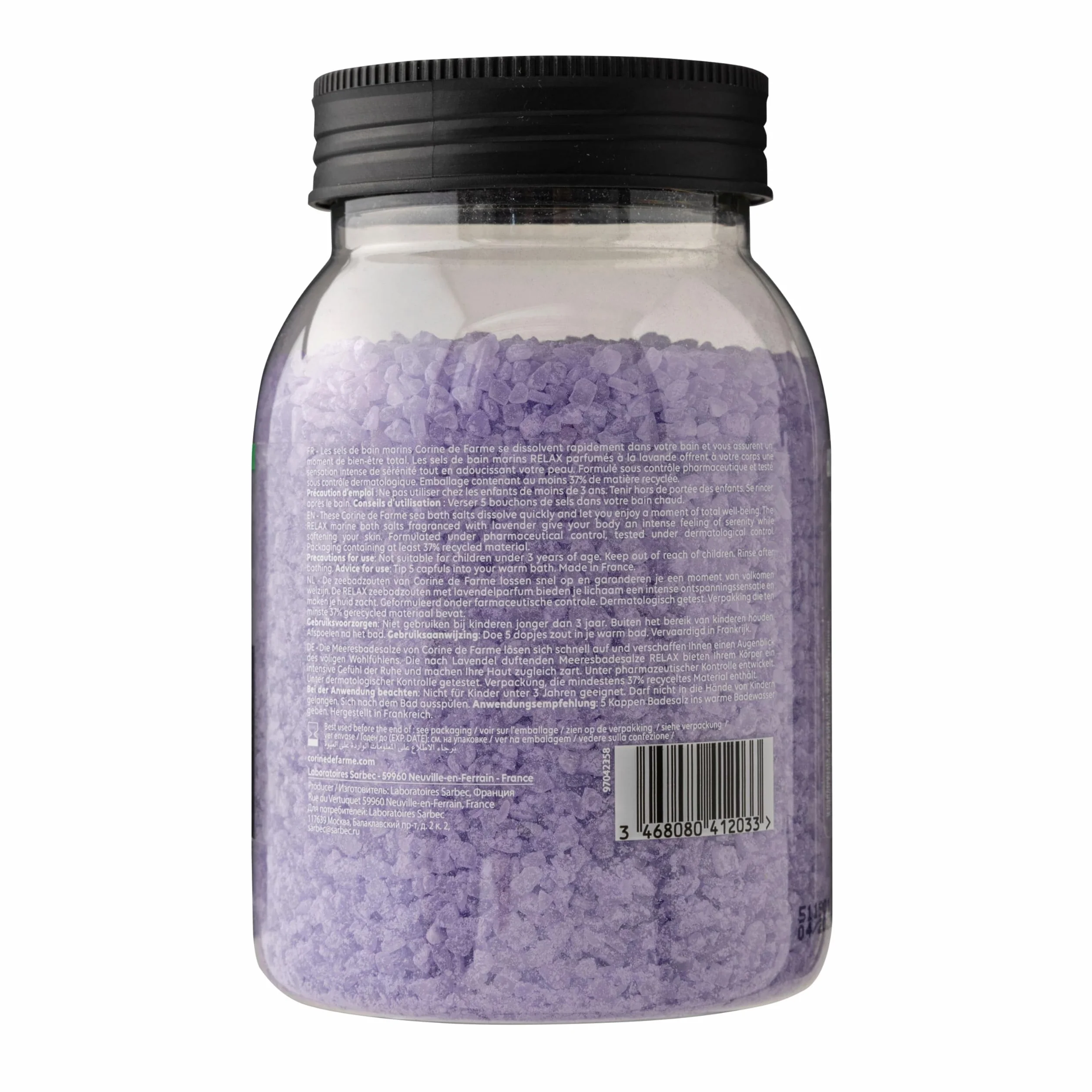 Corine de Farme Sels de Bain Relax Lavande - Détente et Bien-être Naturel - Formule Apaisante aux Huiles Essentielles - Bain Aromatique
