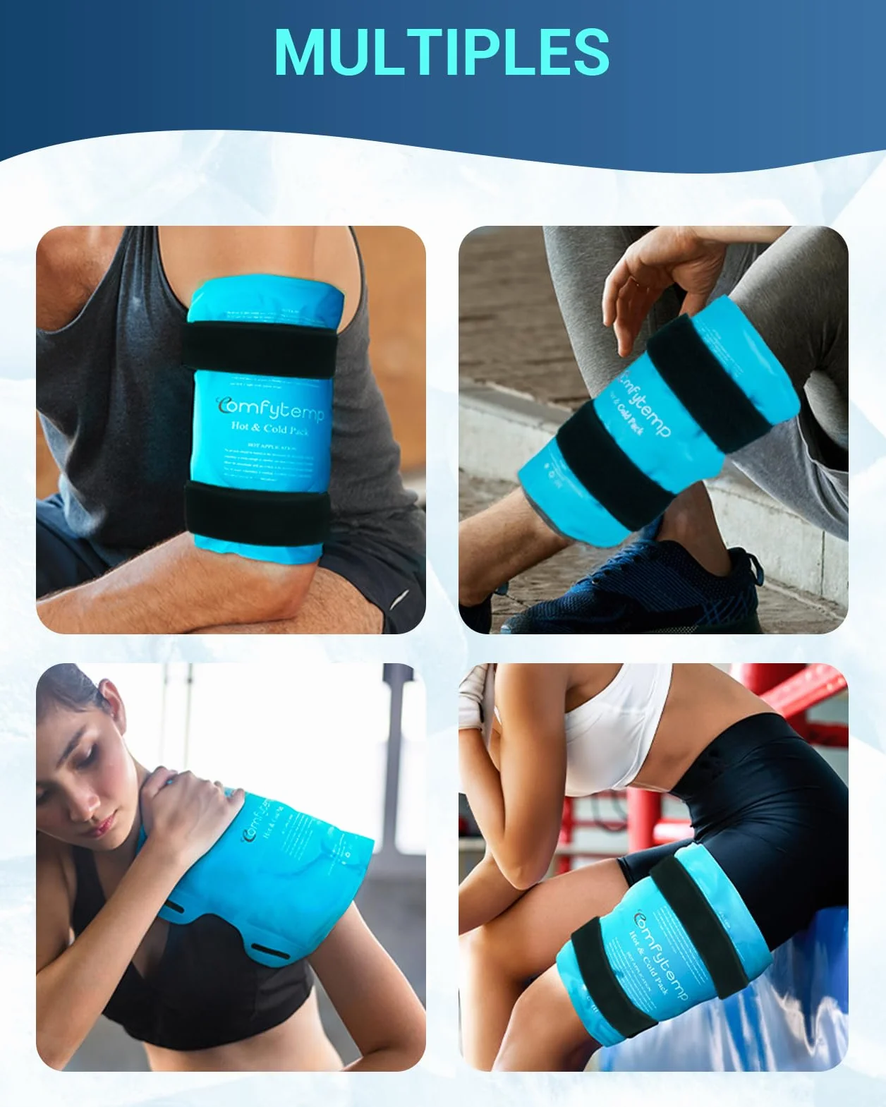 Comfytemp Poche de Glace pour Genou Réutilisable, Thérapie Chaud et Froid pour Chirurgie Remplacement Genou, Soulager Douleur