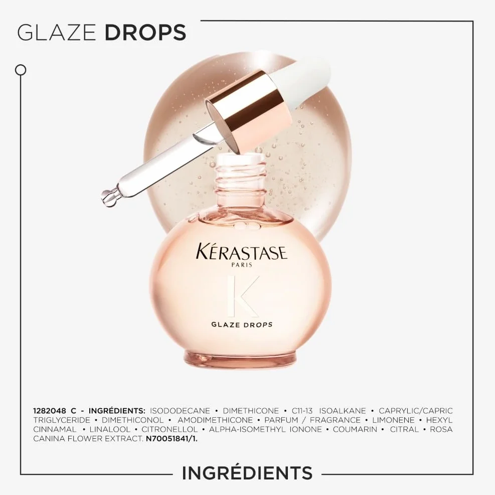 KERASTASE Gloss Absolu Glaze Drops Huile Cheveux Légère Brillance 96H Ultra-Glossy Huile Rose Sauvage 45 ml