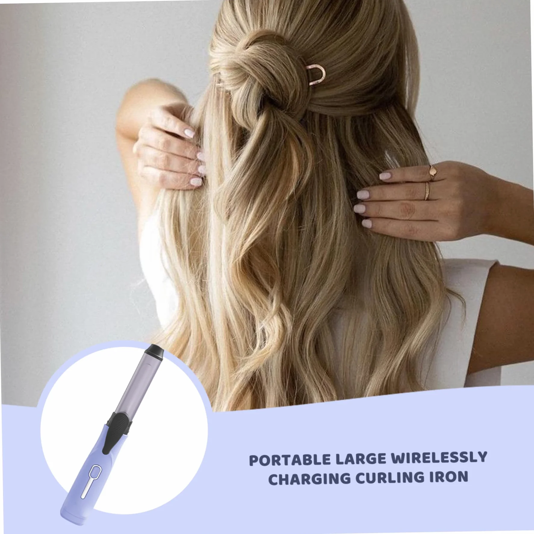 Fer à friser sans fil, fer à boucles de voyage portable avec 3 réglages de température, chauffage des années 30, courtillage cheveux sans fil rechargeable pour coiffure courte, 7, 9x1.4
