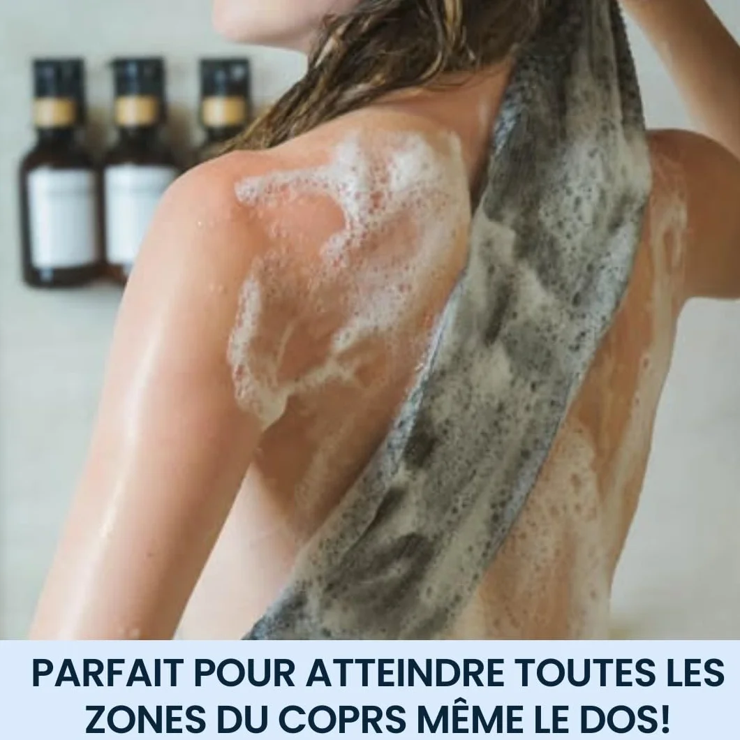 Ecovia Serviette de Douche Exfoliante Gommage du Japonais Set pour le Dos Homme Femme (1x)
