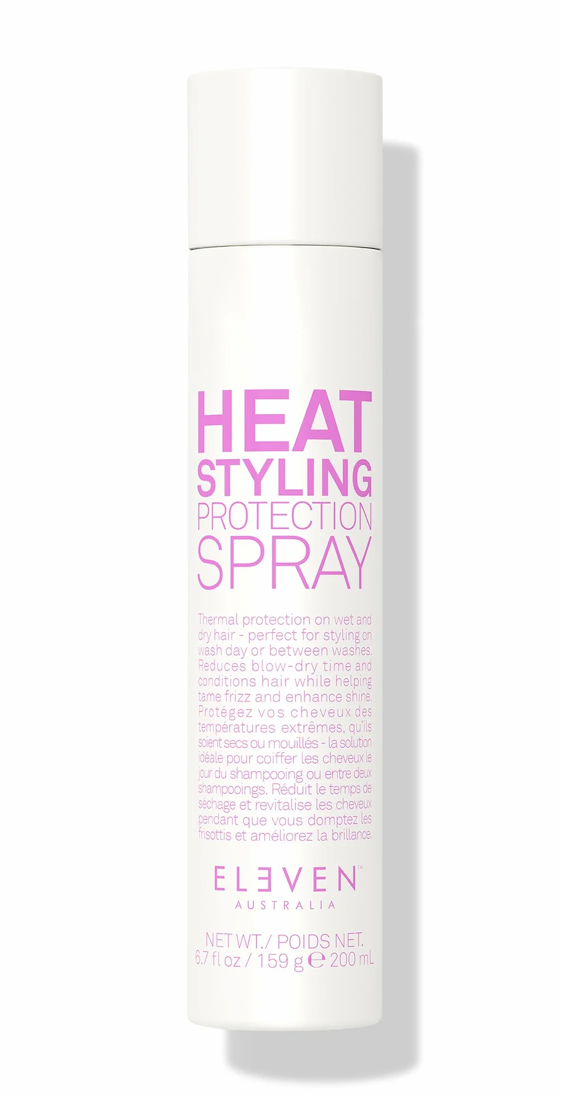 ELEVEN Australia Heat Styling Protection Spray – Spray Thermoprotecteur Cheveux Professionnel, Protection 230°C, Anti-Frisottis, Brillance, Réduit le Temps de Séchage, Tous Cheveux - 200ml