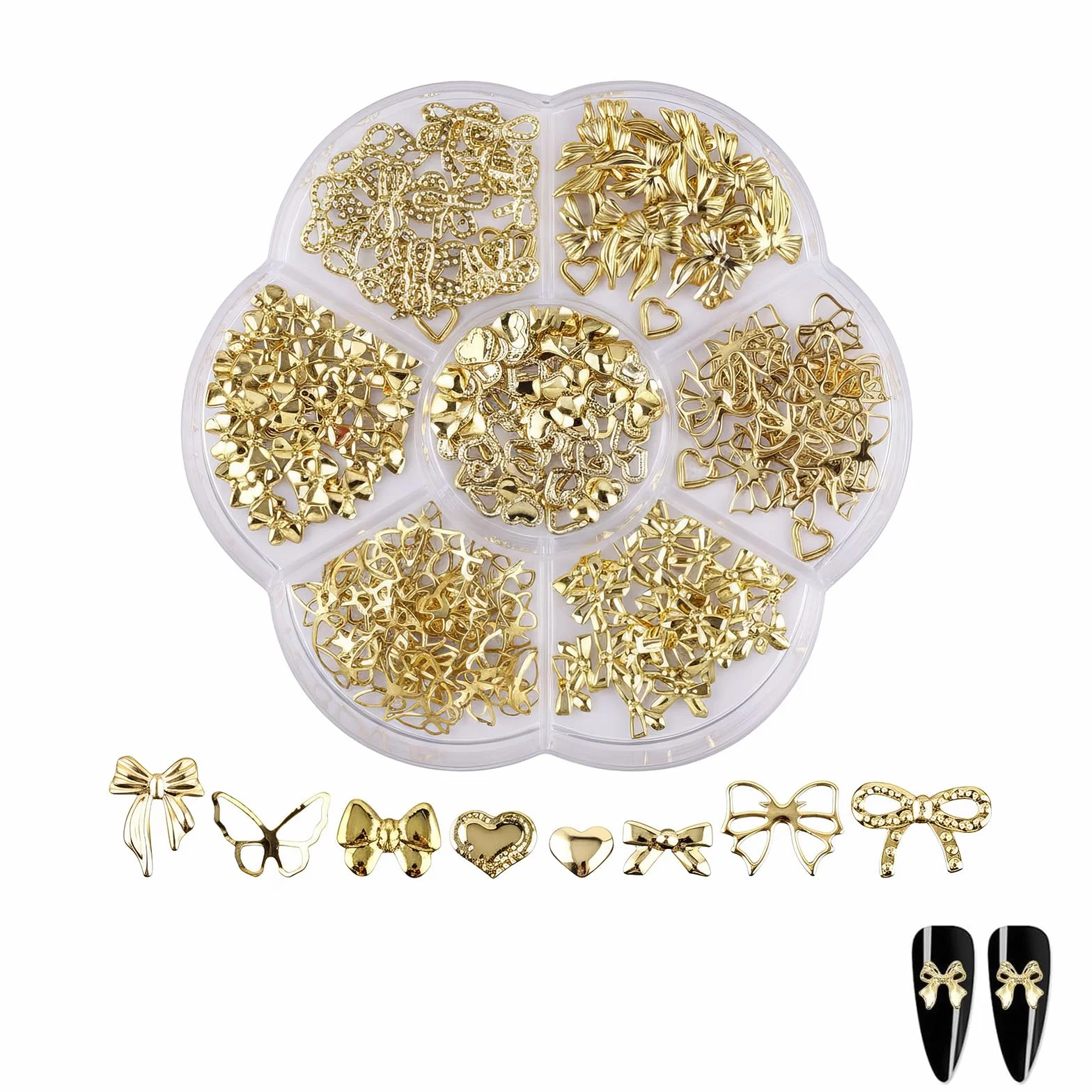 Deco ongle nail art 216 pièces, Lot de strass bijoux ongles