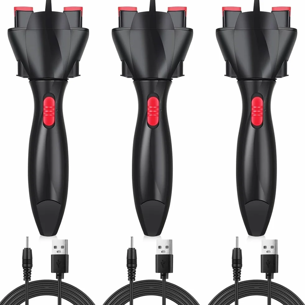 Ensemble de 3 Pièces Machine à Tresser Électrique Automatique Noir Machine à Friser les Cheveux à Faire Soi-Même Machine à Tresser Automatique pour Femmes et Filles