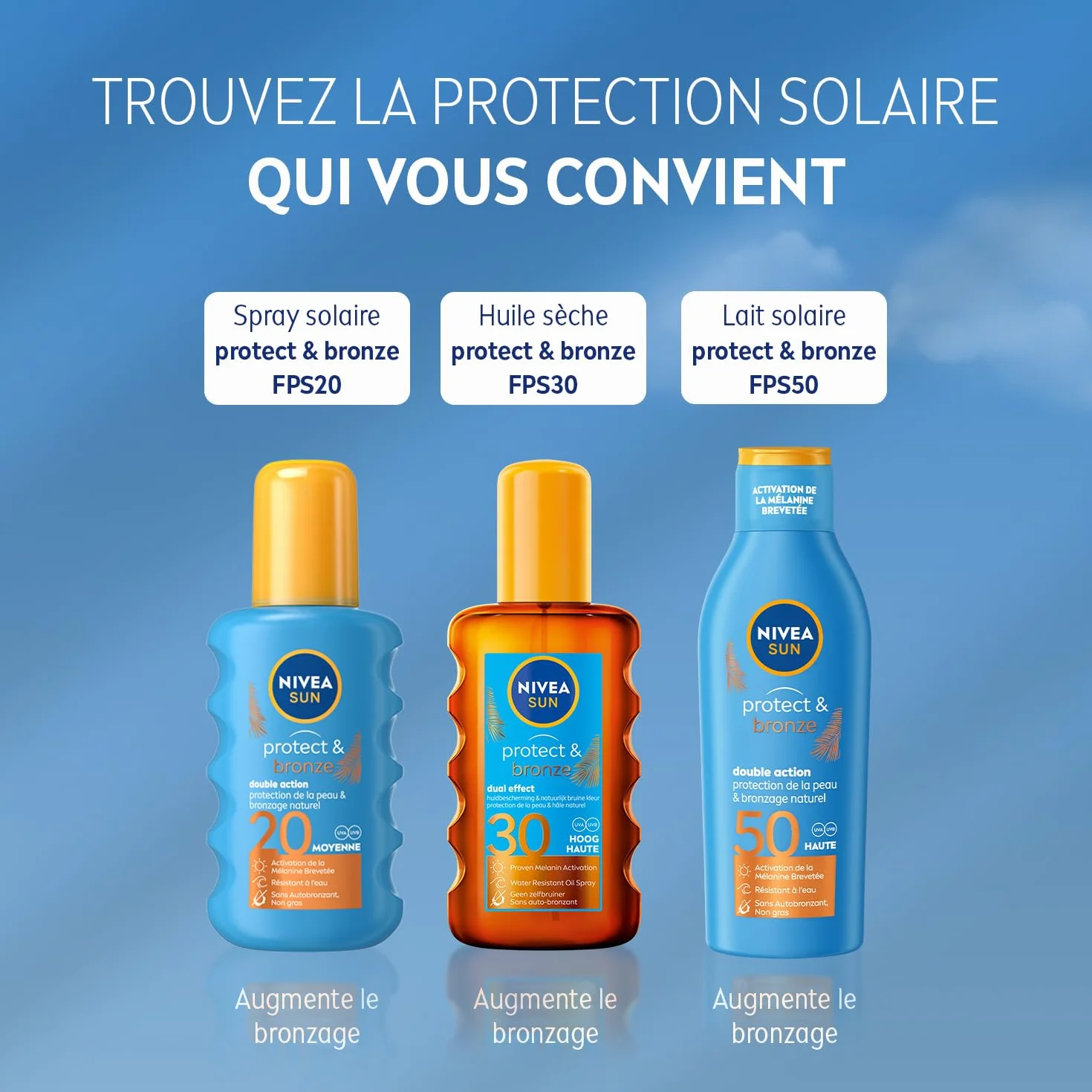 NIVEA SUN Spray Solaire Activateur de Bronzage Protect & Bronze FPS 30 200 ml Protection UVA/UVB