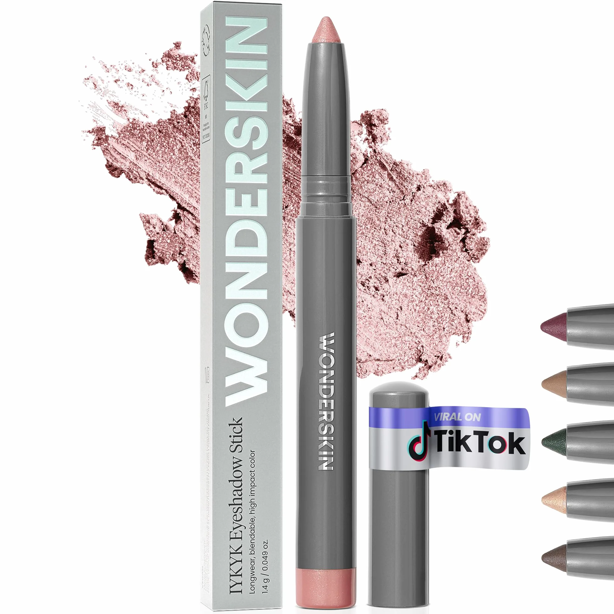 Wonderskin IYKYK Eyeshadow Stick - Stick de Fard à paupières Multi-Usage, Longue Tenue, imperméable et léger, Fard à paupières métallique (Pink Quartz)