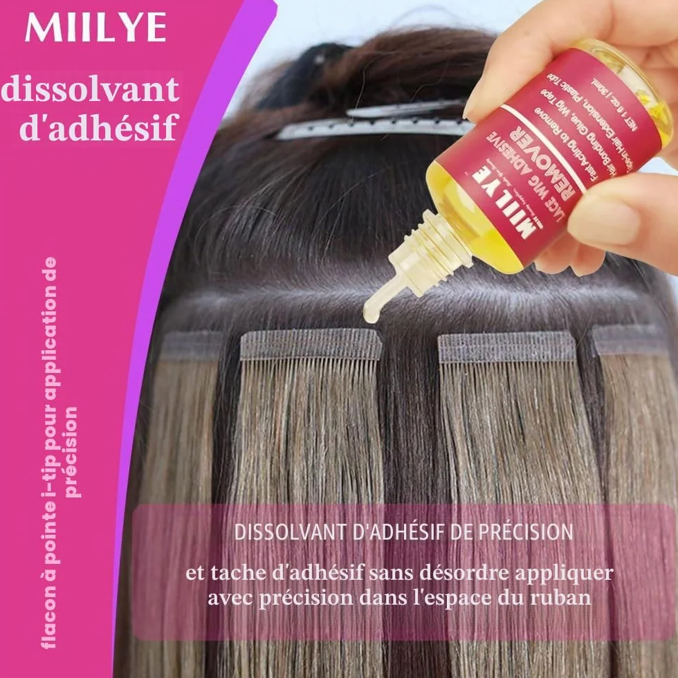 MIILYE Kit d'installation de perruque, 120 ml, spray adhésif pour perruques frontales, colle blanche, tenue forte sans couture, invisible