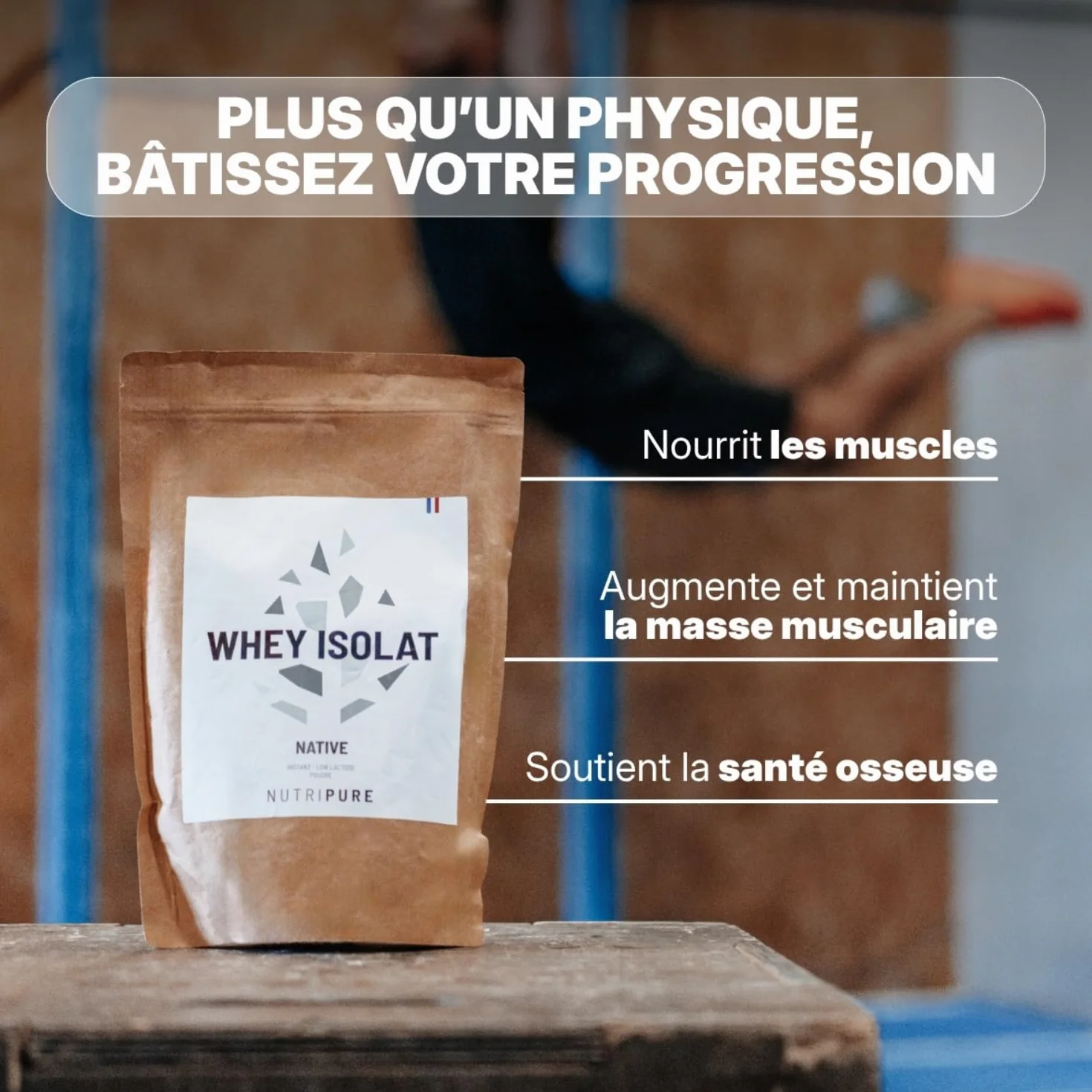 Nutripure Whey Isolate Native 94% Protéines 20% BCAA 41% EAA Sans Lactose Pot 2 kg