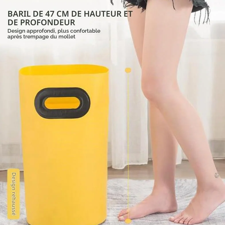 Angoily Bassin De Bain À Pied Pliable Portable 16L Seau De Lavage À Pied Léger Et Résistant pour Spa Pieds Maison Camping Voyage