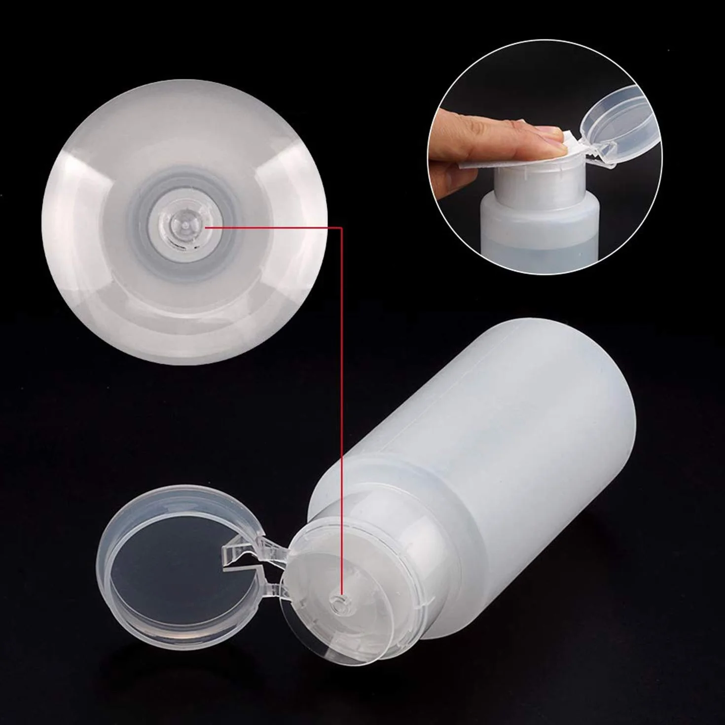 FITDON 4 Pièces Flacon pompe distributeur vide pour acétone, alcool, dissolvant