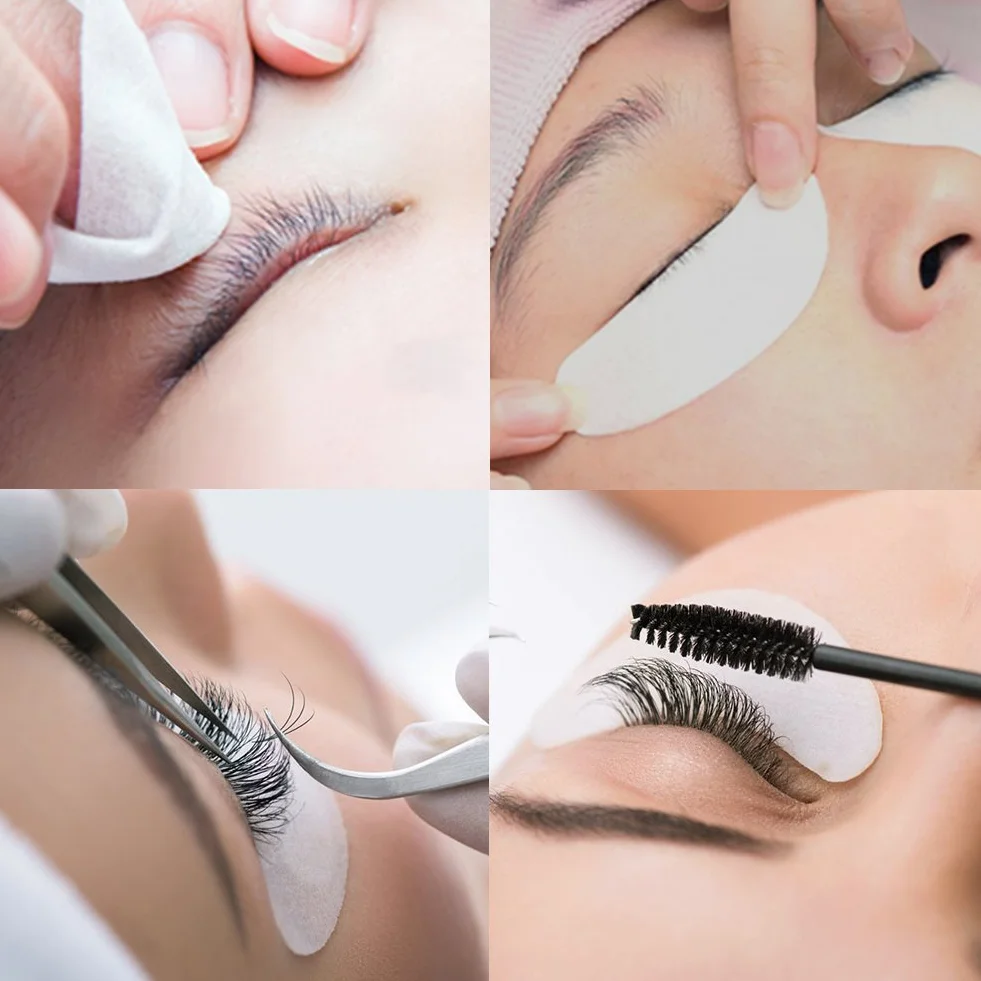 Patchs Pour Extensions de Cils Non Pelucheux Gel Yeux Masque Beauté Outil (Violet)