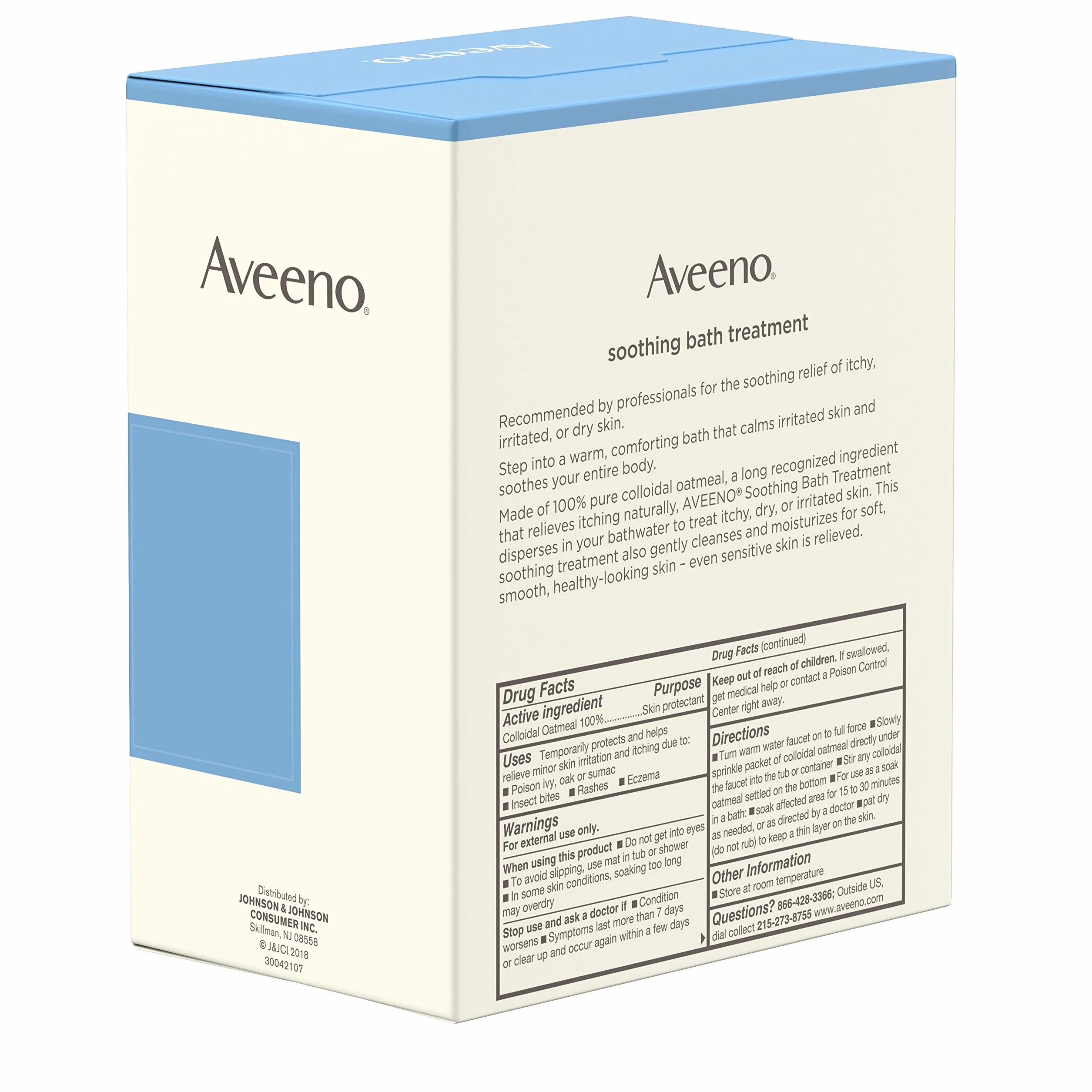 Aveeno Traitement de bain apaisant pour démangeaisons, peau irritée, 8 fils