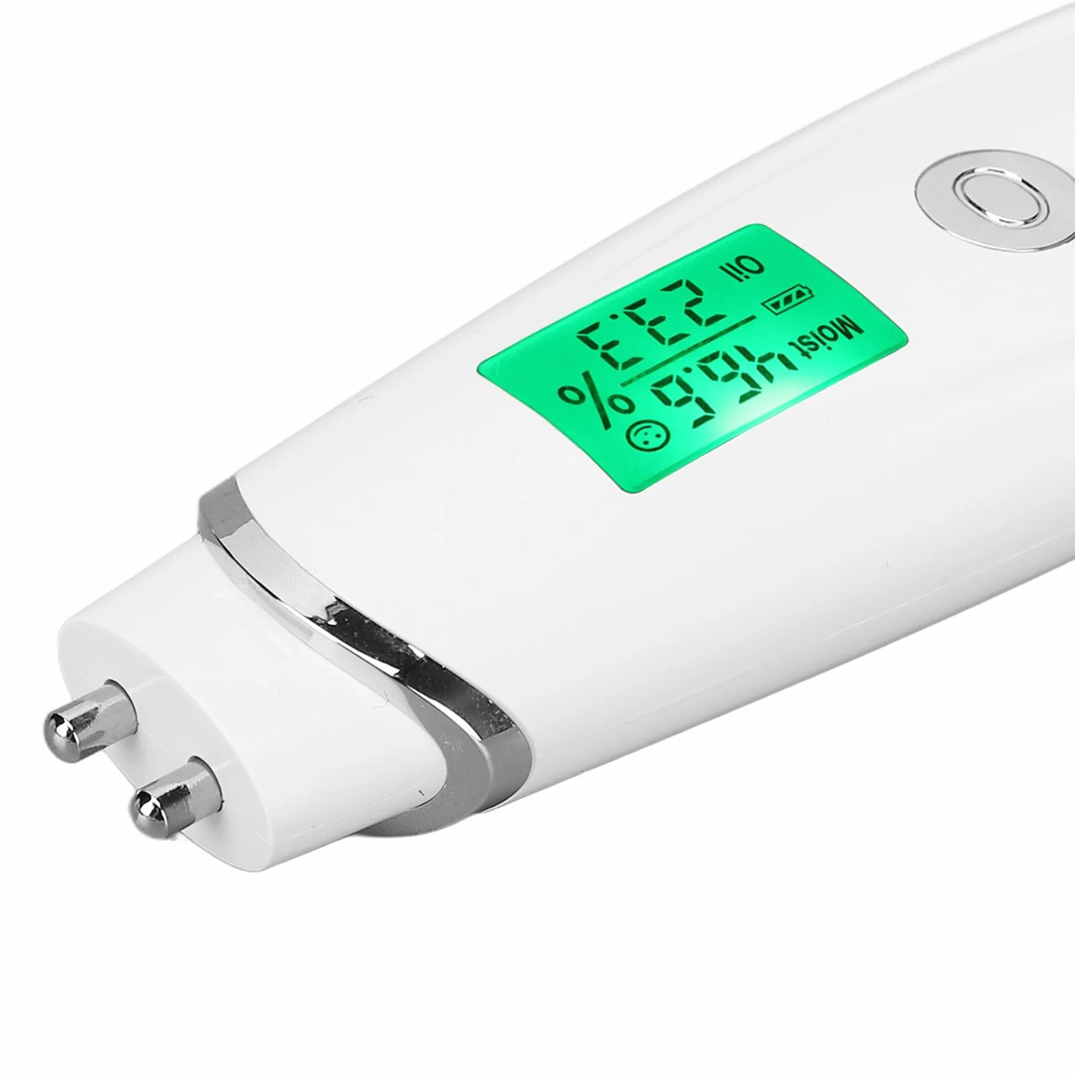 Détecteur Numérique de Peau Portable, Testeur d'humidité du Visage Blanc, Analyseur d'humidité de la Teneur en Huile de la Peau