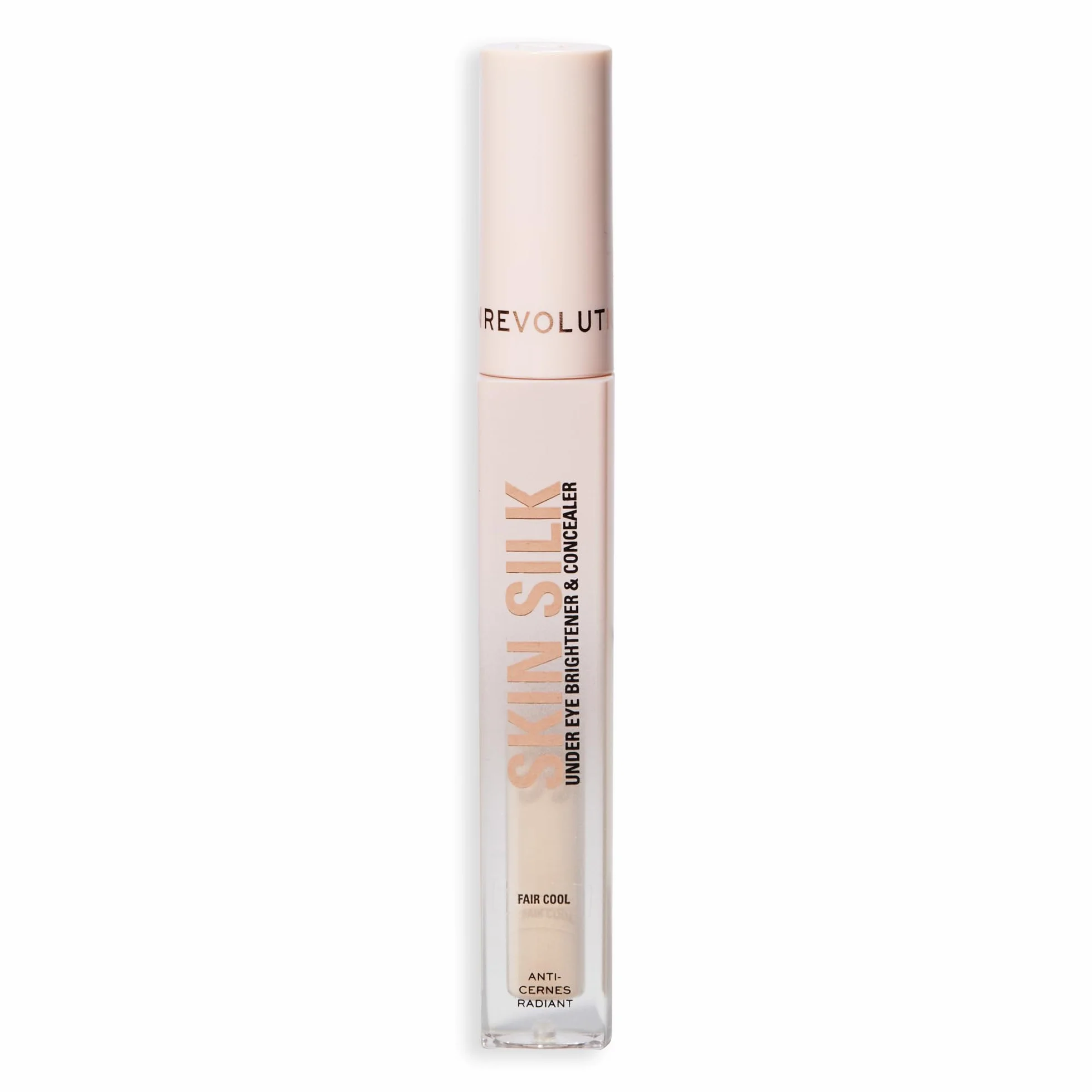 Revolution Skin Silk Radiant Serum Illuminateur contour des yeux Hydrate lisse acide hyaluronique squalane Vegan Cruelty-Free Fair Cool 4 ml