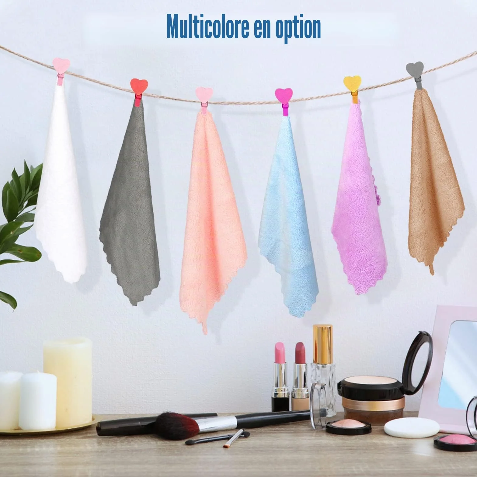 Orighty Lot de 24 débarbouillettes démaquillantes réutilisables en microfibre polaire corail 17,8 x 17,8 cm