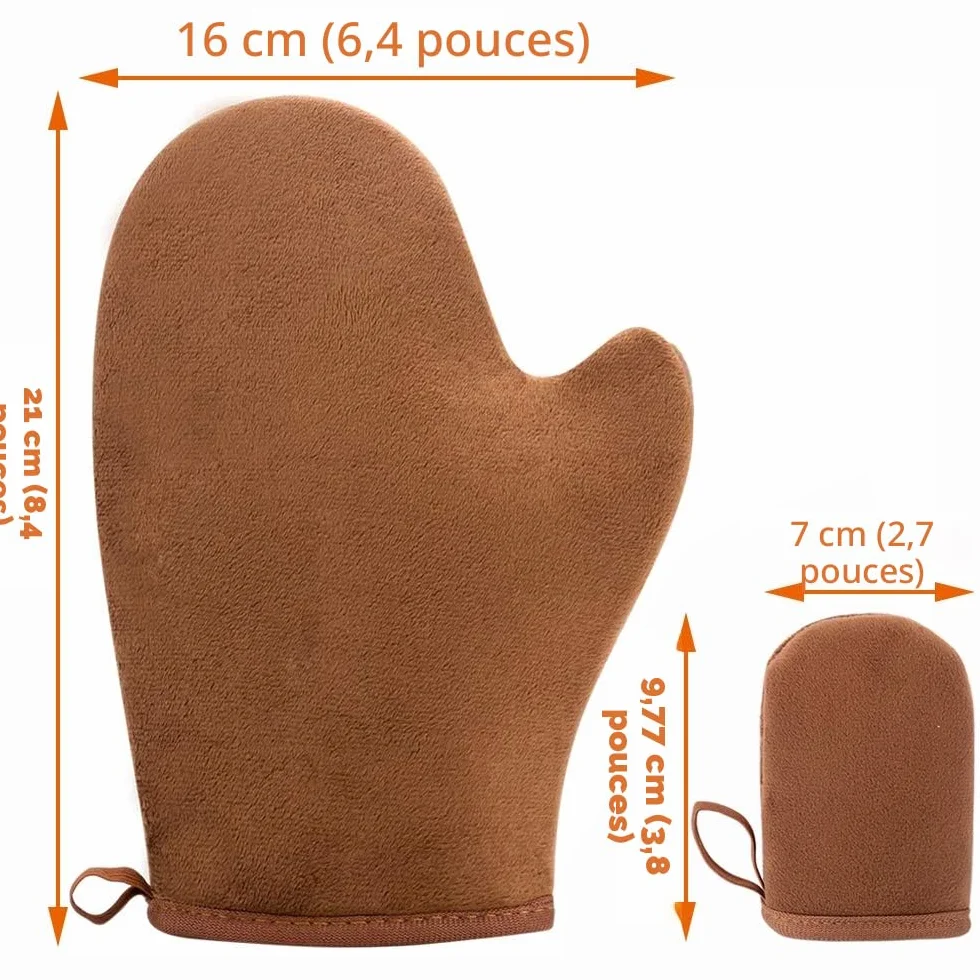 Gant Autobronzant Applicateur Professionnel Double Face Réutilisable pour Crème et Lotion Auto-bronzante