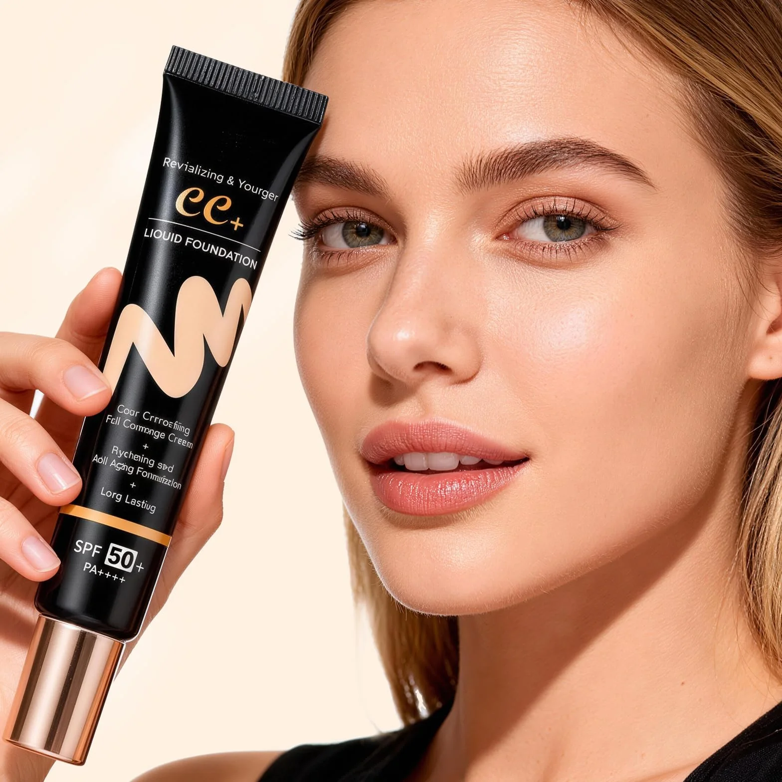 Cc Crème Légère SPF50 Haute Couvrance Hydratation 24h Texture Fluide Unifie le Teint