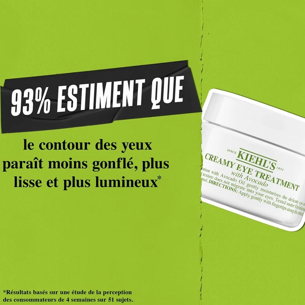 Kiehl's Duo Crème Contour des Yeux à l'Avocat 14ml + Mini Ultra Facial Cream, Hydrate & Revitalise