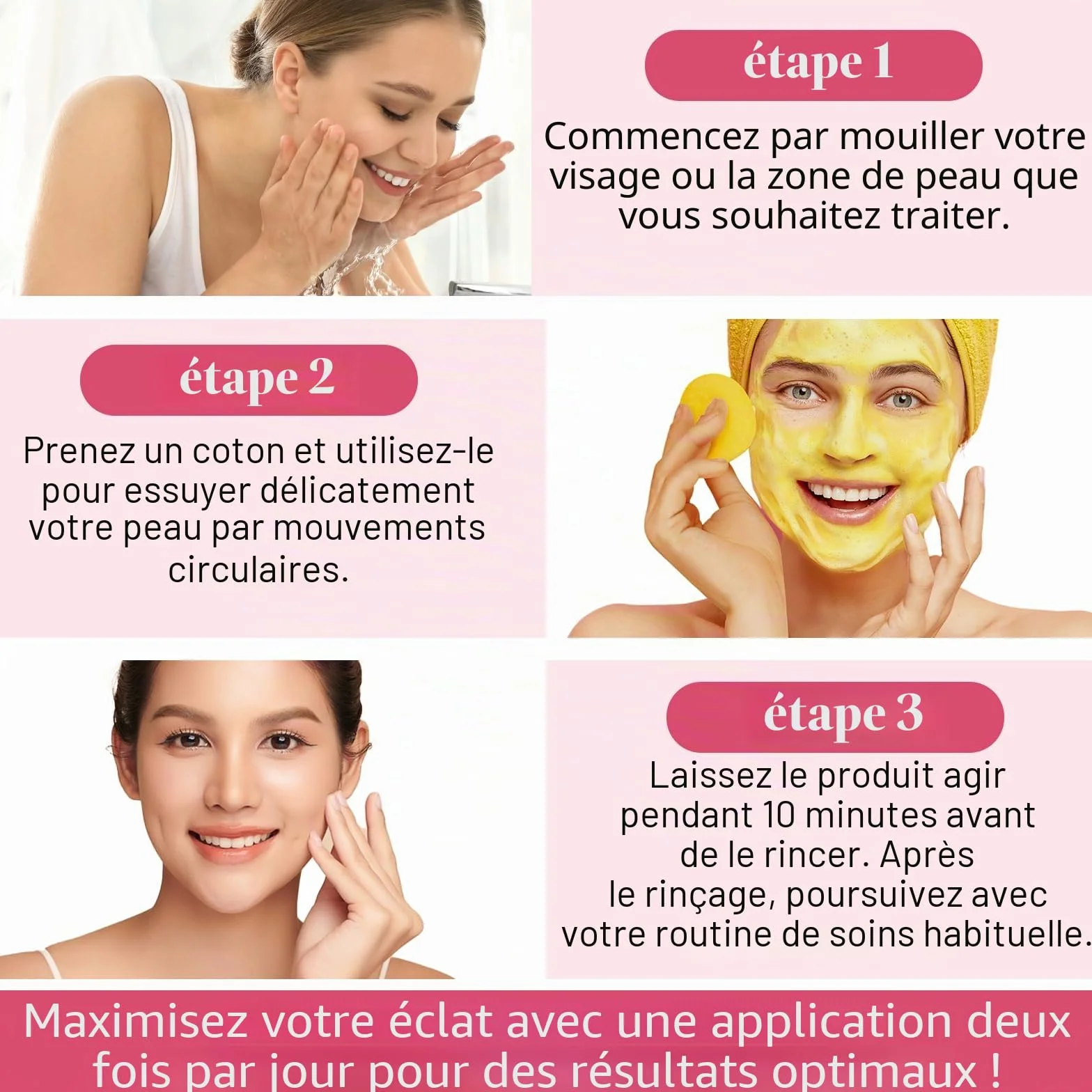 Lot de 40 tampons en mousse exfoliants au curcuma pour le visage et le corps