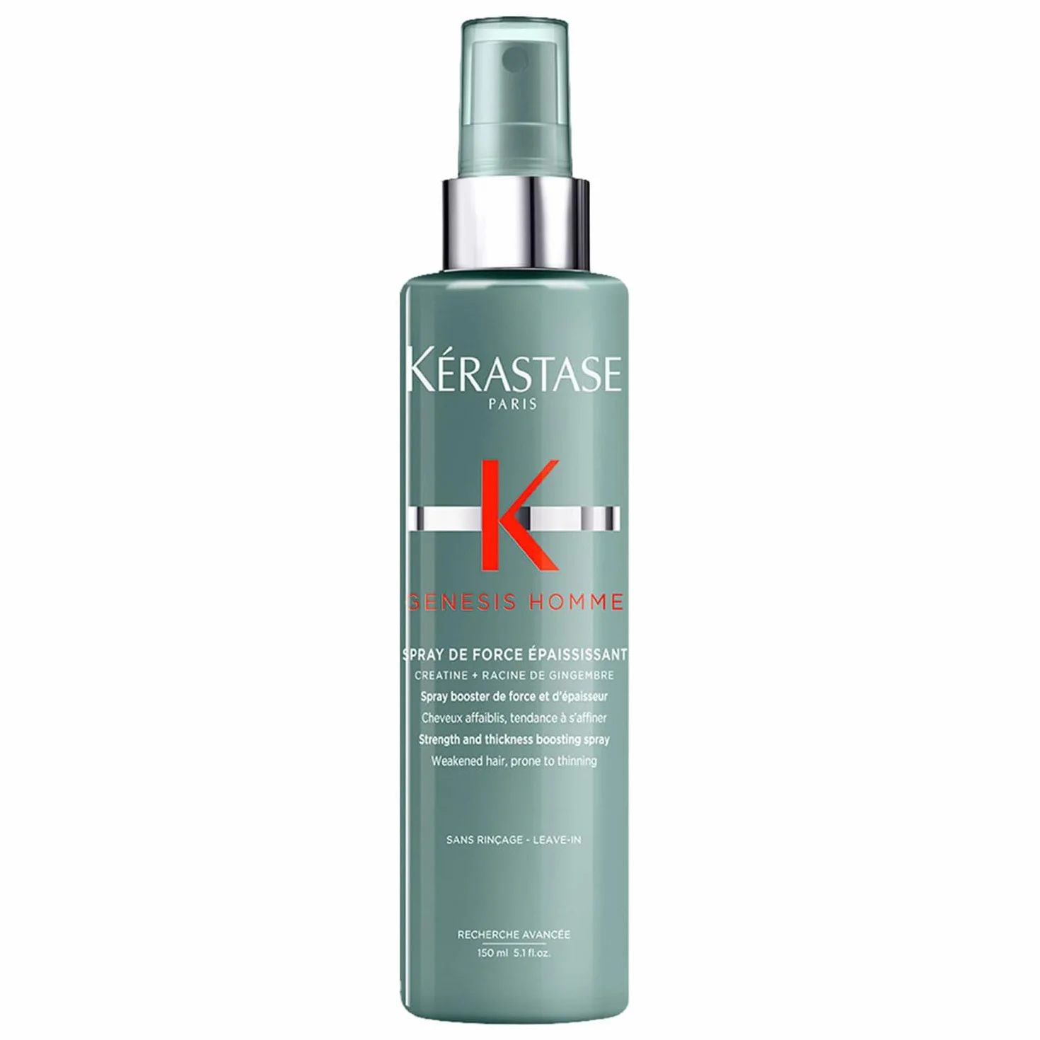 KERASTASE Genesis Homme - Spray Coiffant de Force Épaississant - +25 % de Masse Capillaire pour 24h* - Fini Mat - Créatine + Racine de Gingembre - Cheveux Fins, Affaiblis