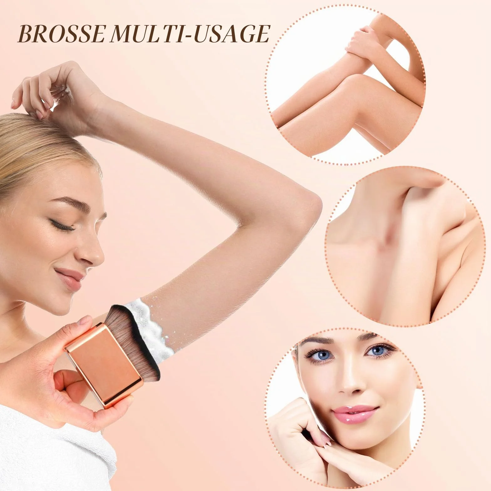 Brosse de bronzage Kabuki pinceau autobronzant corps jambes fond de teint mélange applicateur