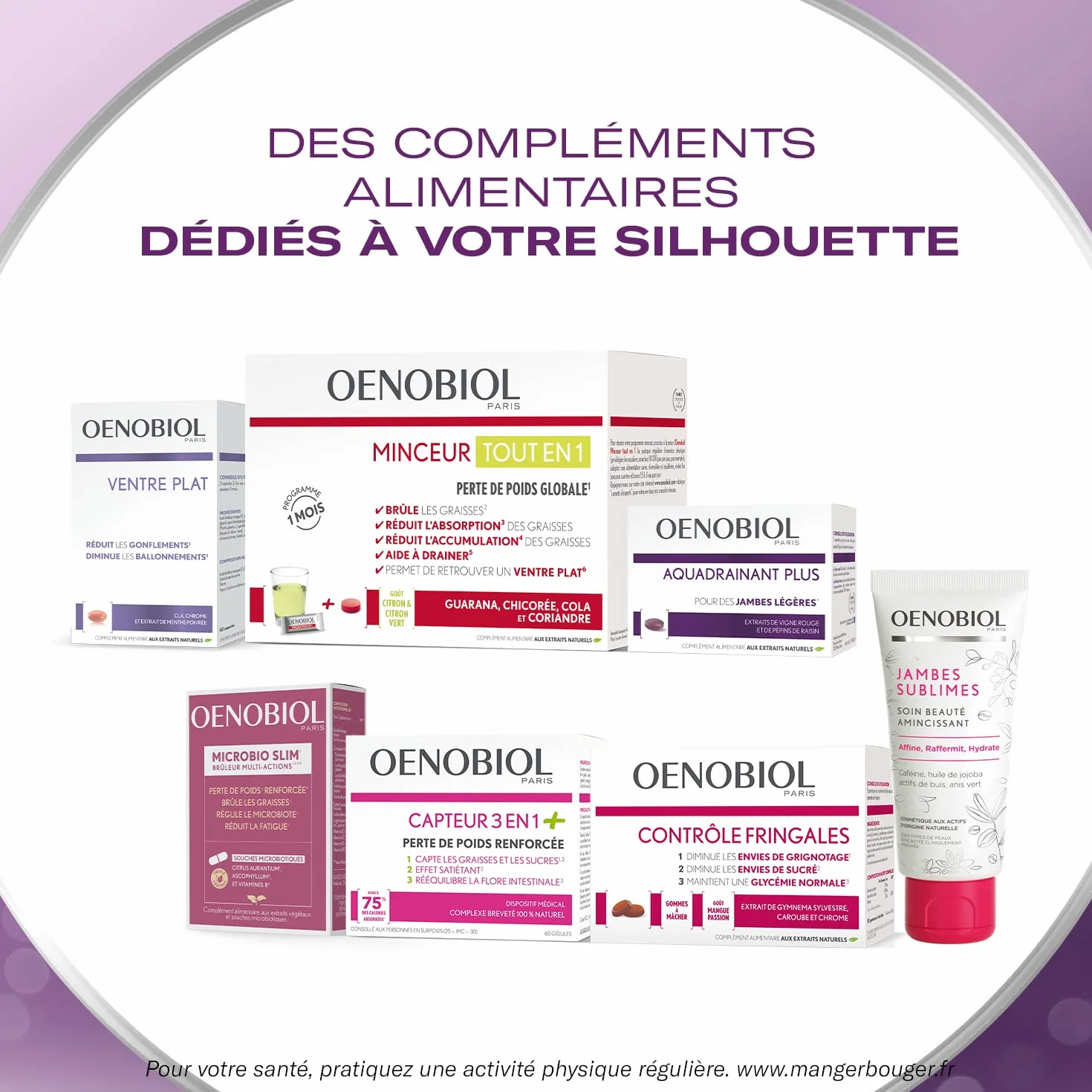 OENOBIOL Aquadrainant Plus Complément Alimentaire Minceur Jambes Légères 45 Comprimés Programme 15 Jours