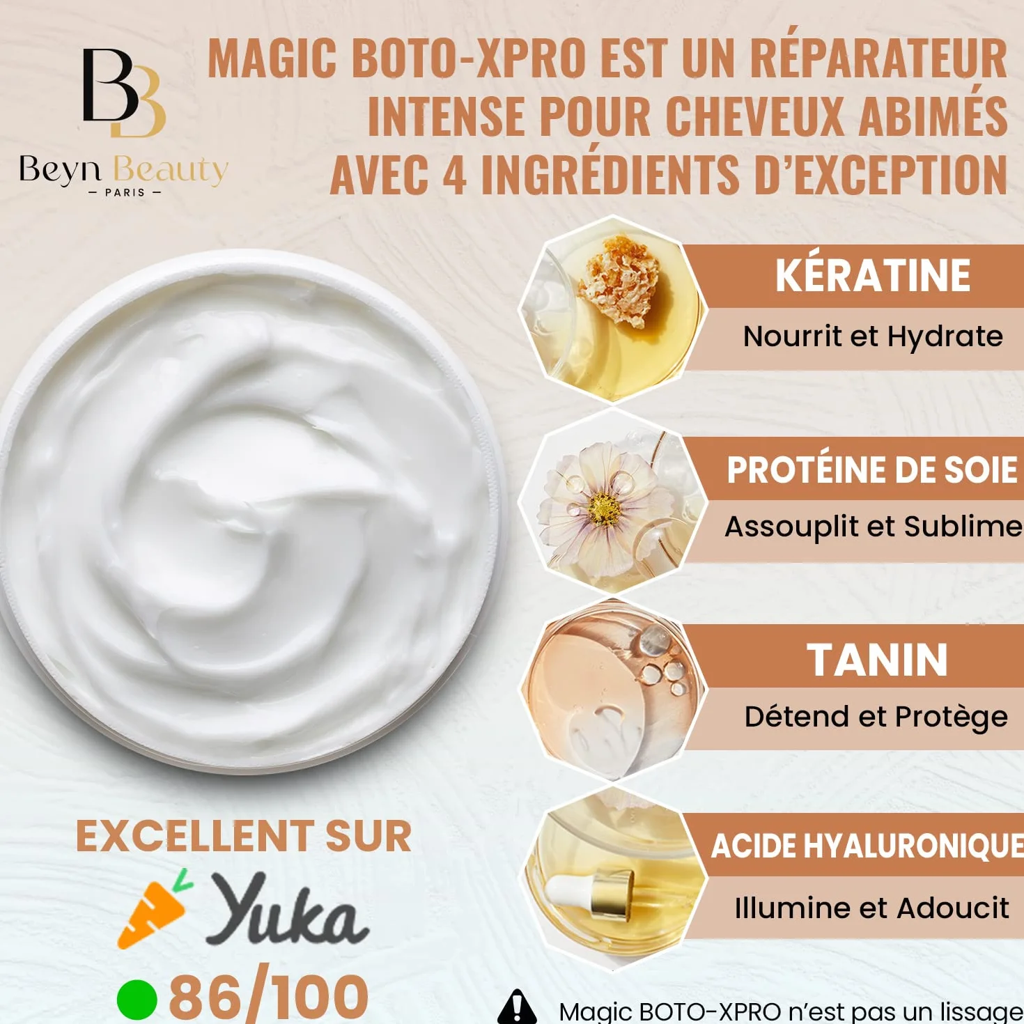Masque Hydratant BOTOXPRO CAPILLAIRE à la Kératine 1000 ml Fabriqué en France