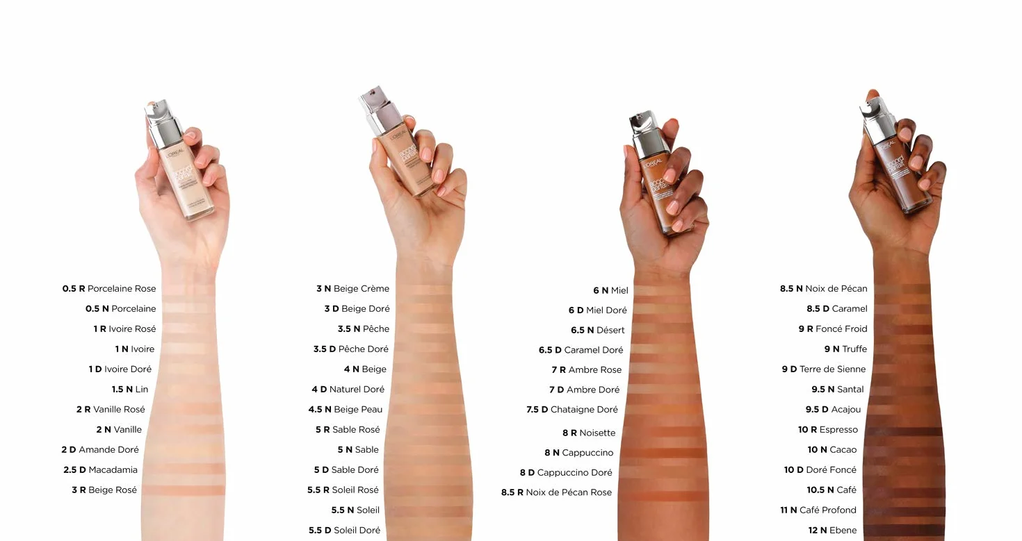 L'Oréal Paris Fond de Teint Fluide Hydratation 24H Acide Hyaluronique Teinte Beige Doré 3.D 30 ml
