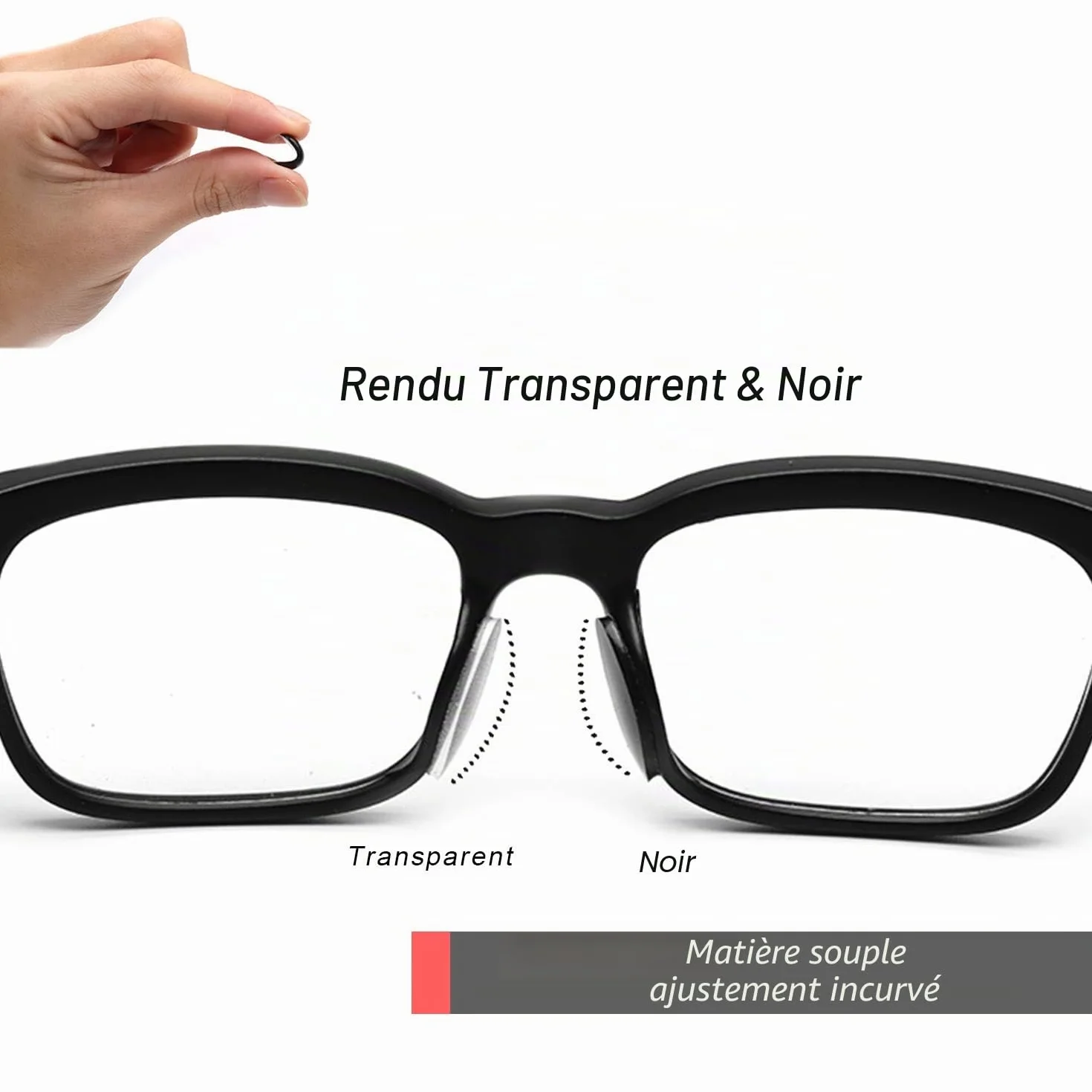 NEPAK 30 Paires Silicone Antidérapant Coussinets de Nez Adhésif pour Lunettes de Soleil (1mm Transparent)