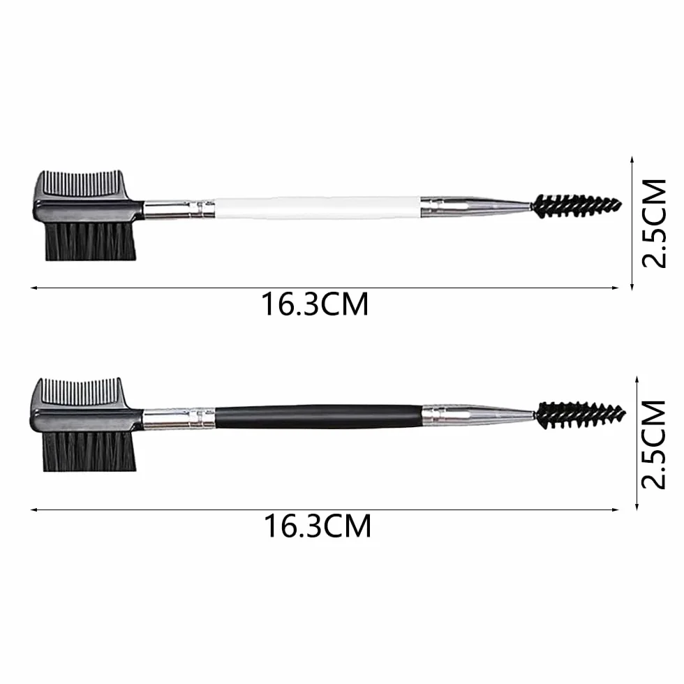 Brosse à Sourcils Double Face, Peigne à Cils Double Extrémité, 2 Pcs, Outil de Maquillage Portable