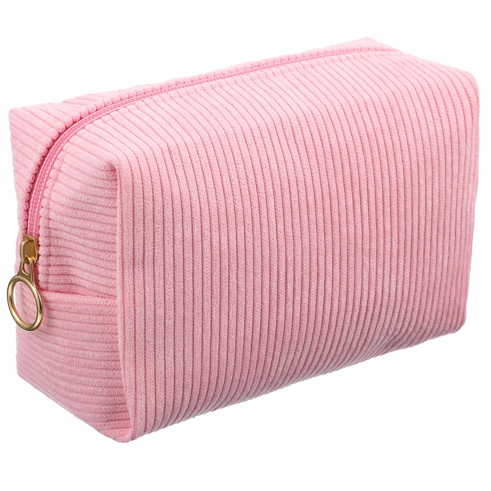 Petite trousse de maquillage pour femme - Fermeture éclair - Grande capacité - Accessoire de voyage - Multifonction, Rose